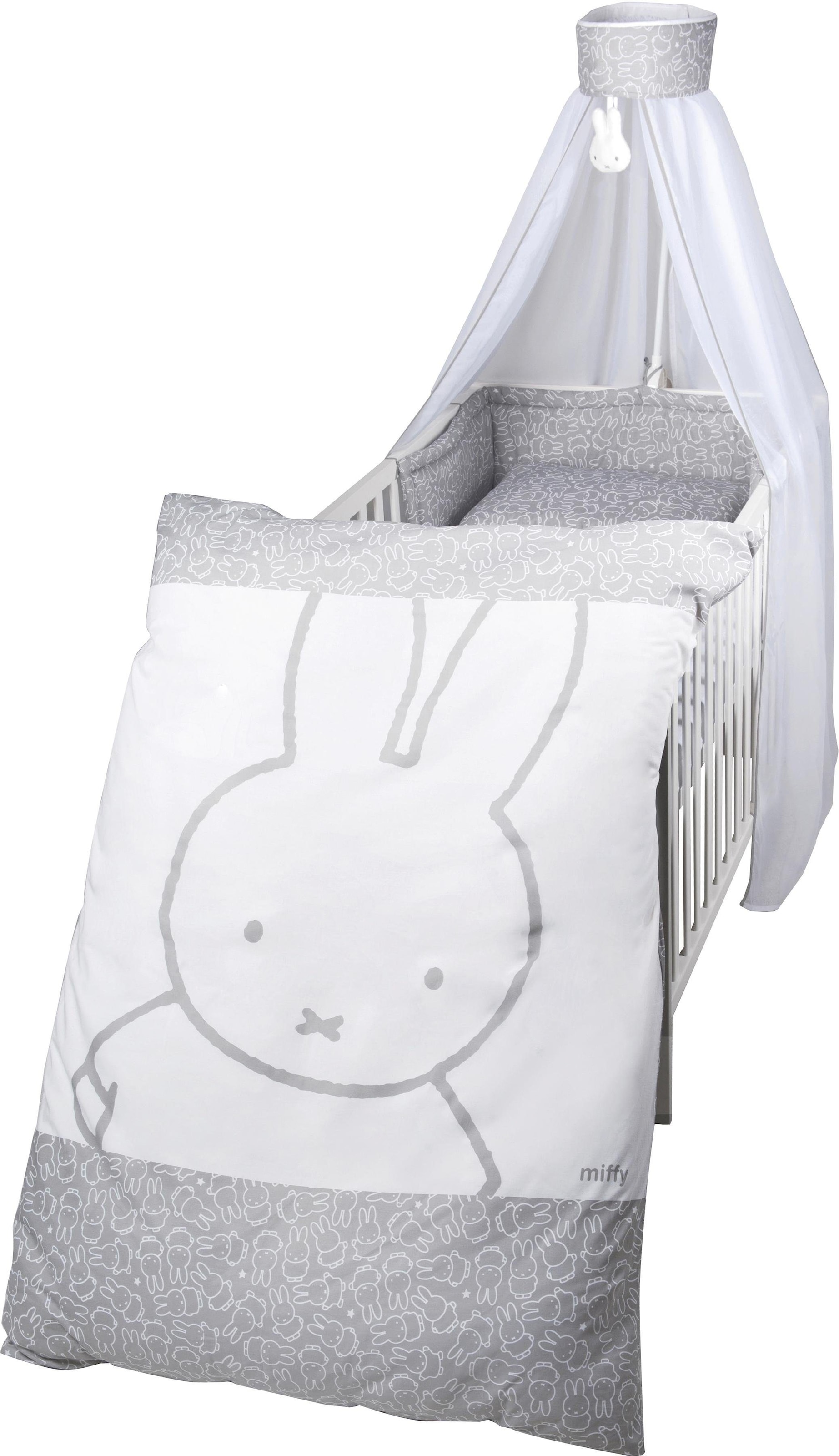 Himmelbettgarnitur »miffy®«, 4-tlg., mit Bettwäsche, Nestchen und Himmel