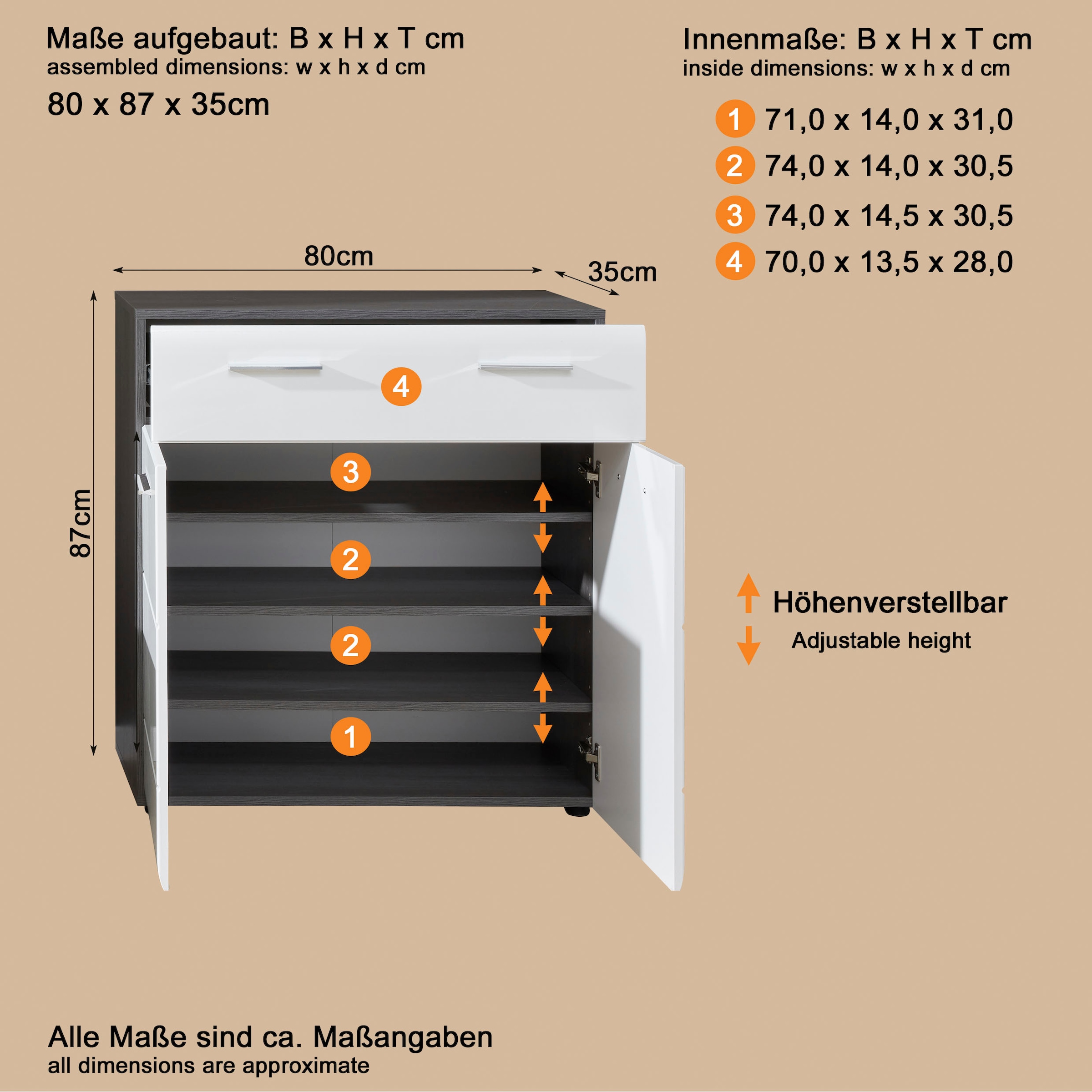 INOSIGN Schuhkommode »Sovana« Schuhschrank mit Schublade - Kommode mit Platz für 12 Schuhpaare