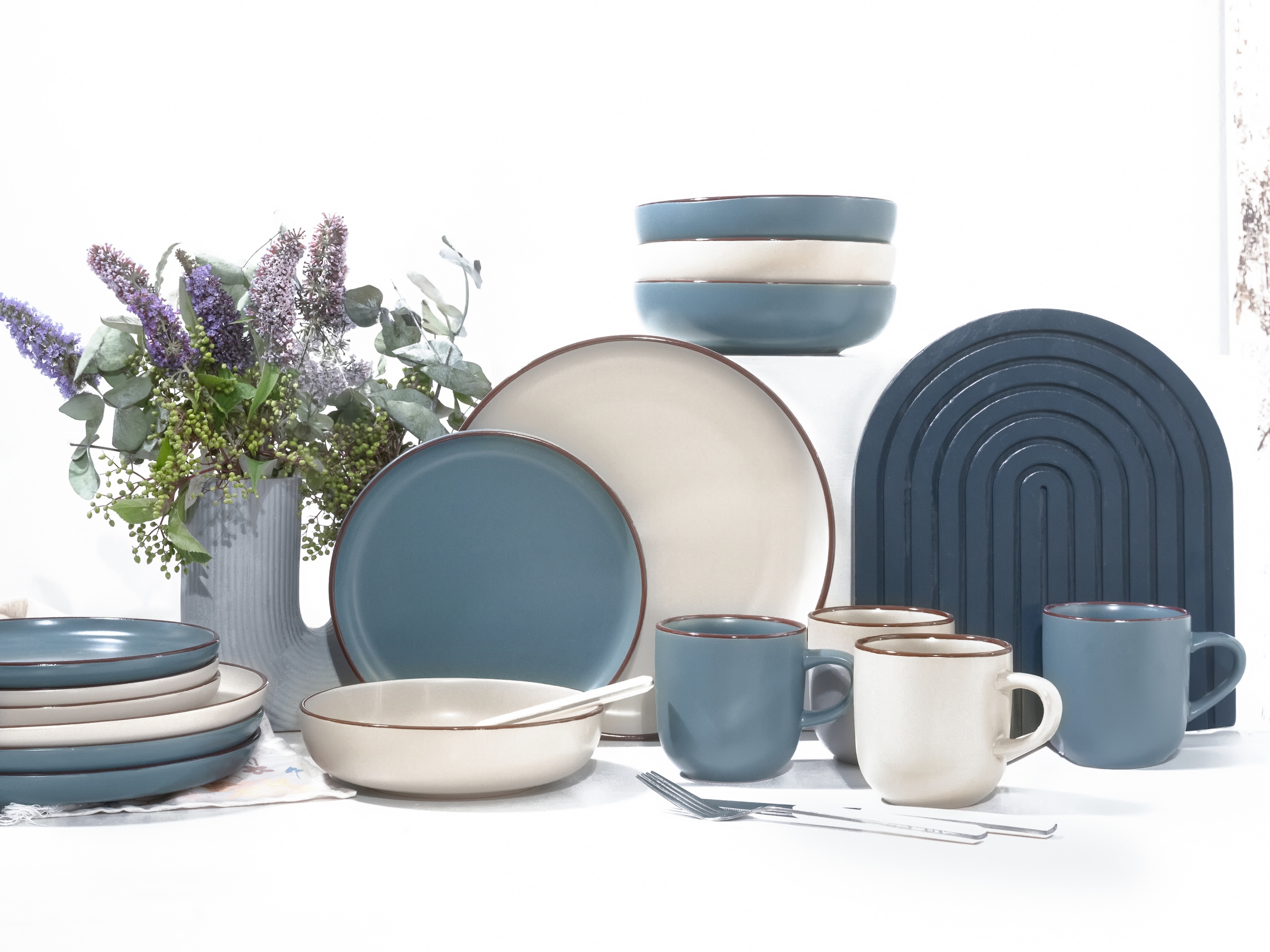 CreaTable Kombiservice »Geschirr-Set Modern Scandic«, (Set, 16 tlg., Kaffeeservice und Tafelservice im Set, für 4 Personen), Service, skandinavischer Life Style, 16 Teile, für 4 Personen