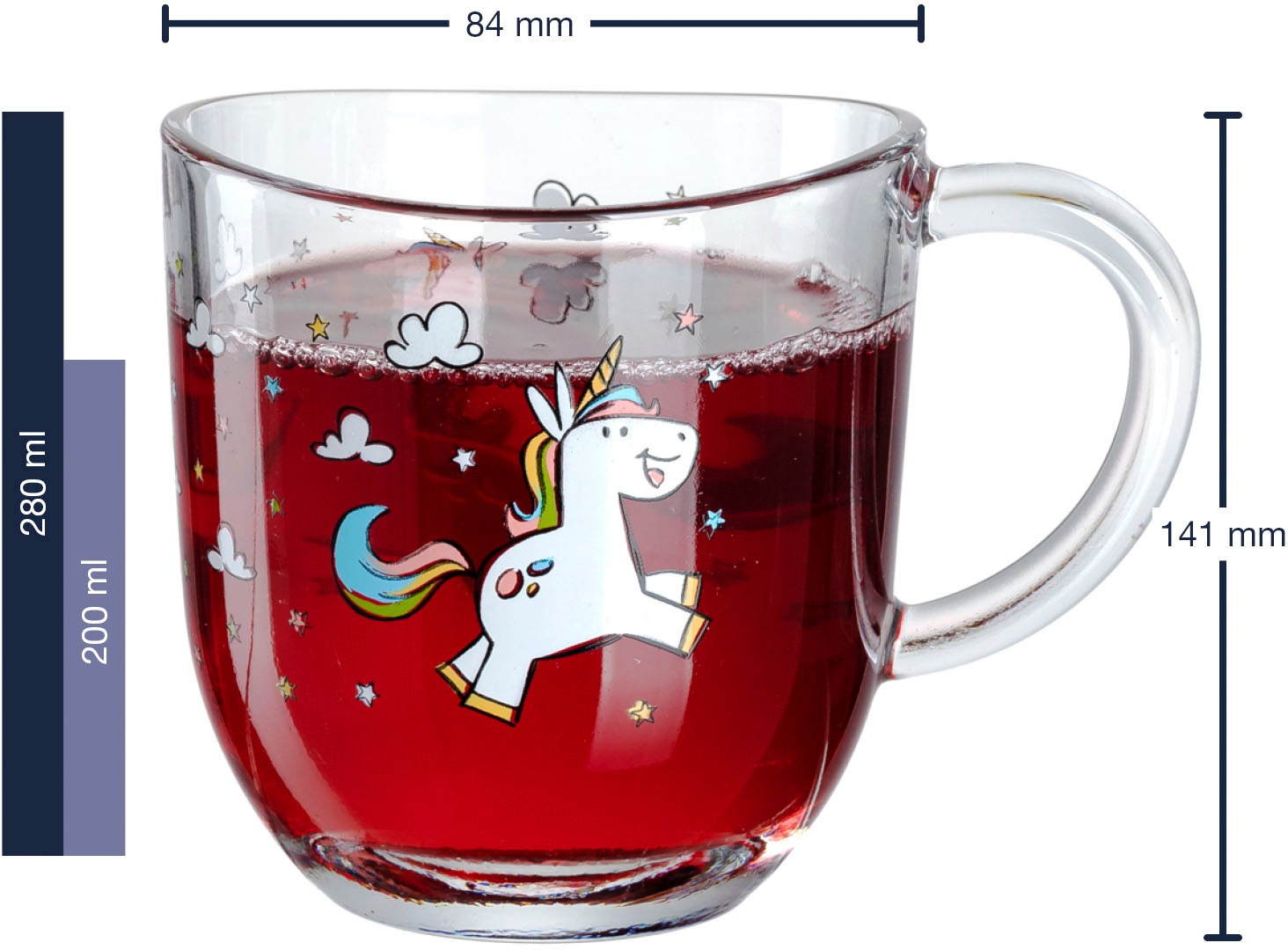 LEONARDO Tasse »BAMBINI Einhorn«, (Set, 6 tlg.), 280 ml, 6-teilig