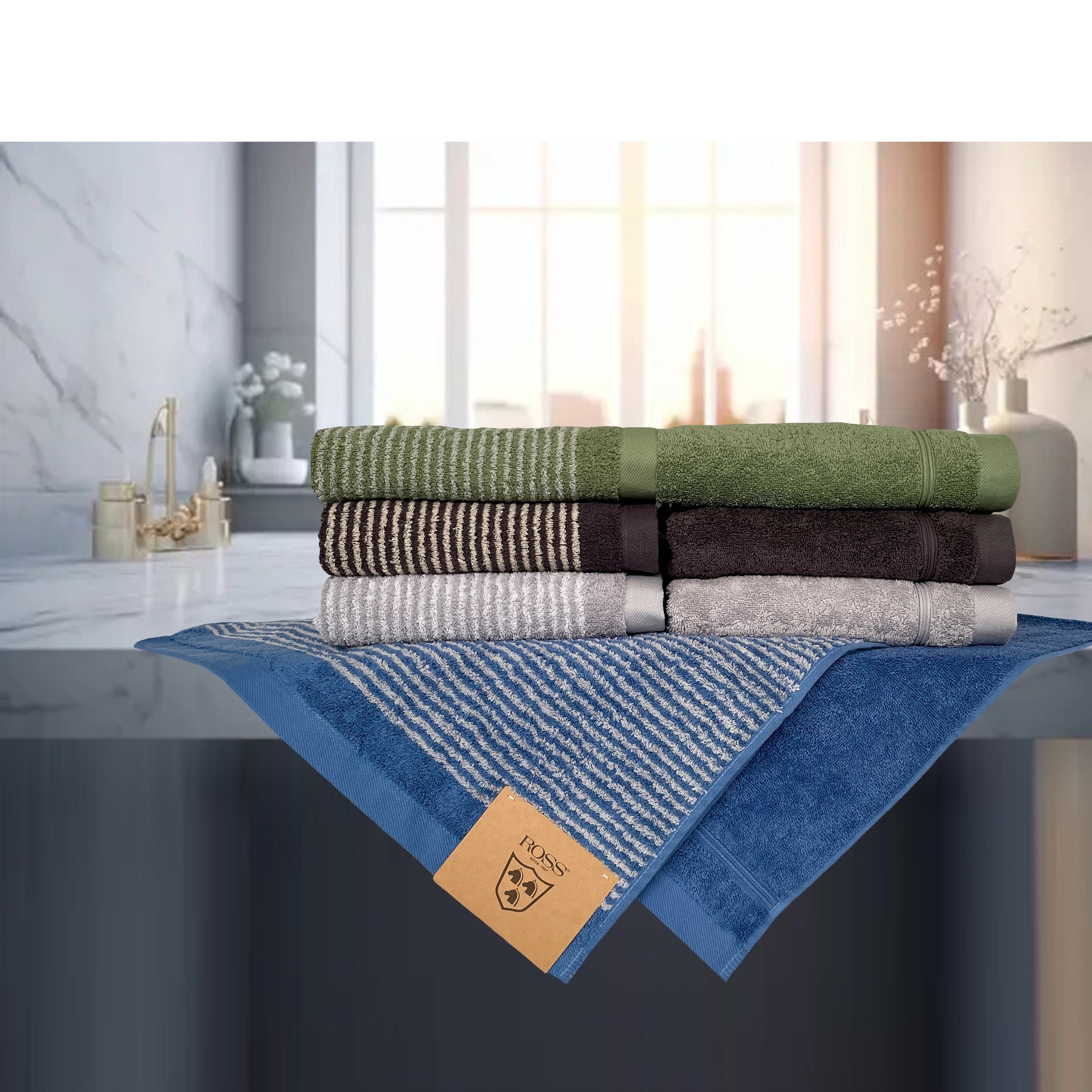 ROSS Handtücher »schmaler Querstreifen« aus feinster Baumwolle