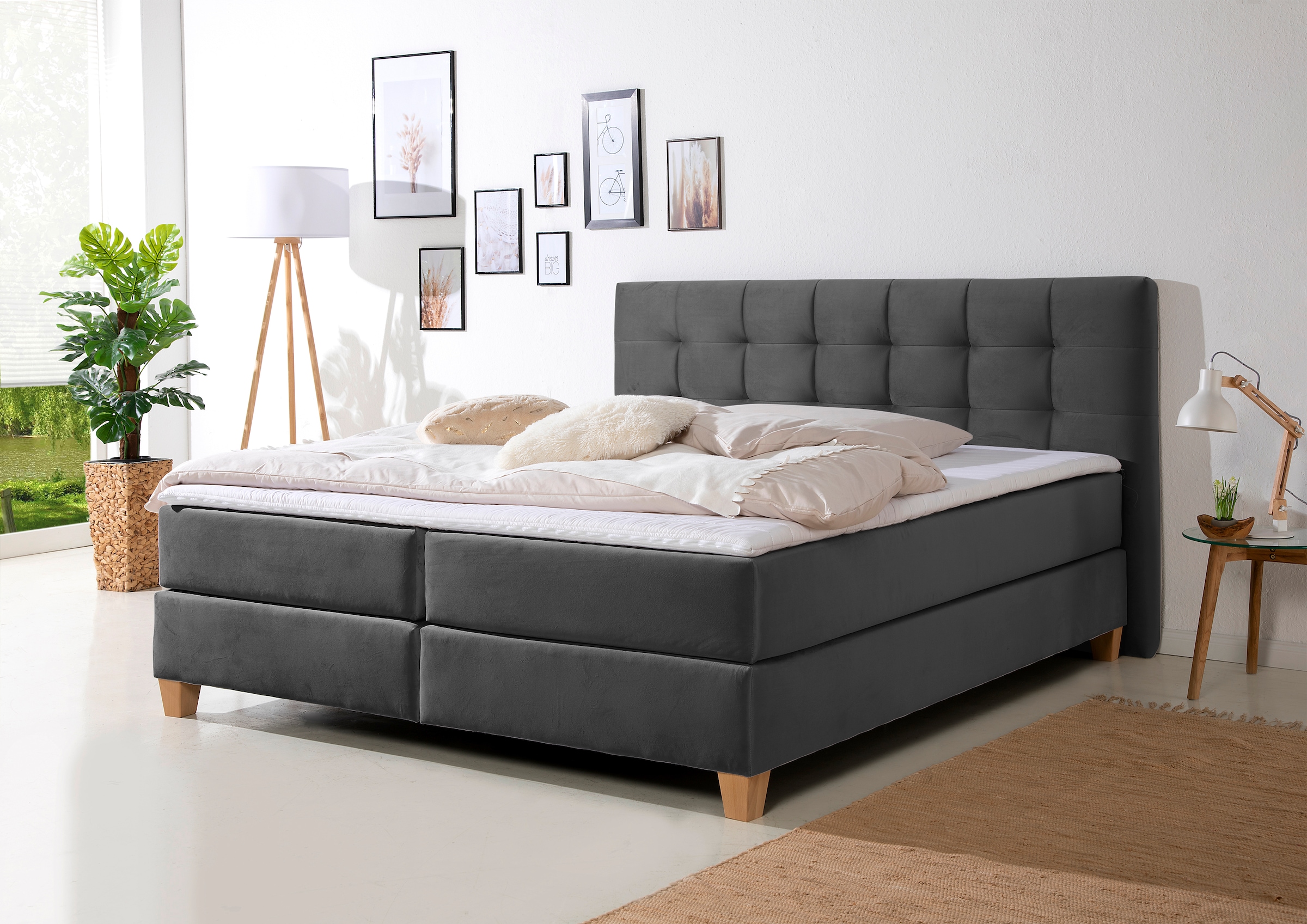 Home affaire Boxspringbett »Moulay«, inkl. Topper, in Überlänge 220 cm, 3 Härtegrade, auch in H4