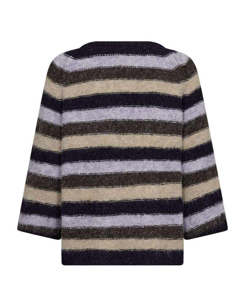 FREEQUENT 3/4 Arm-Pullover »Style Lulu« Strickpullover im Streifen-Look / Rundhals