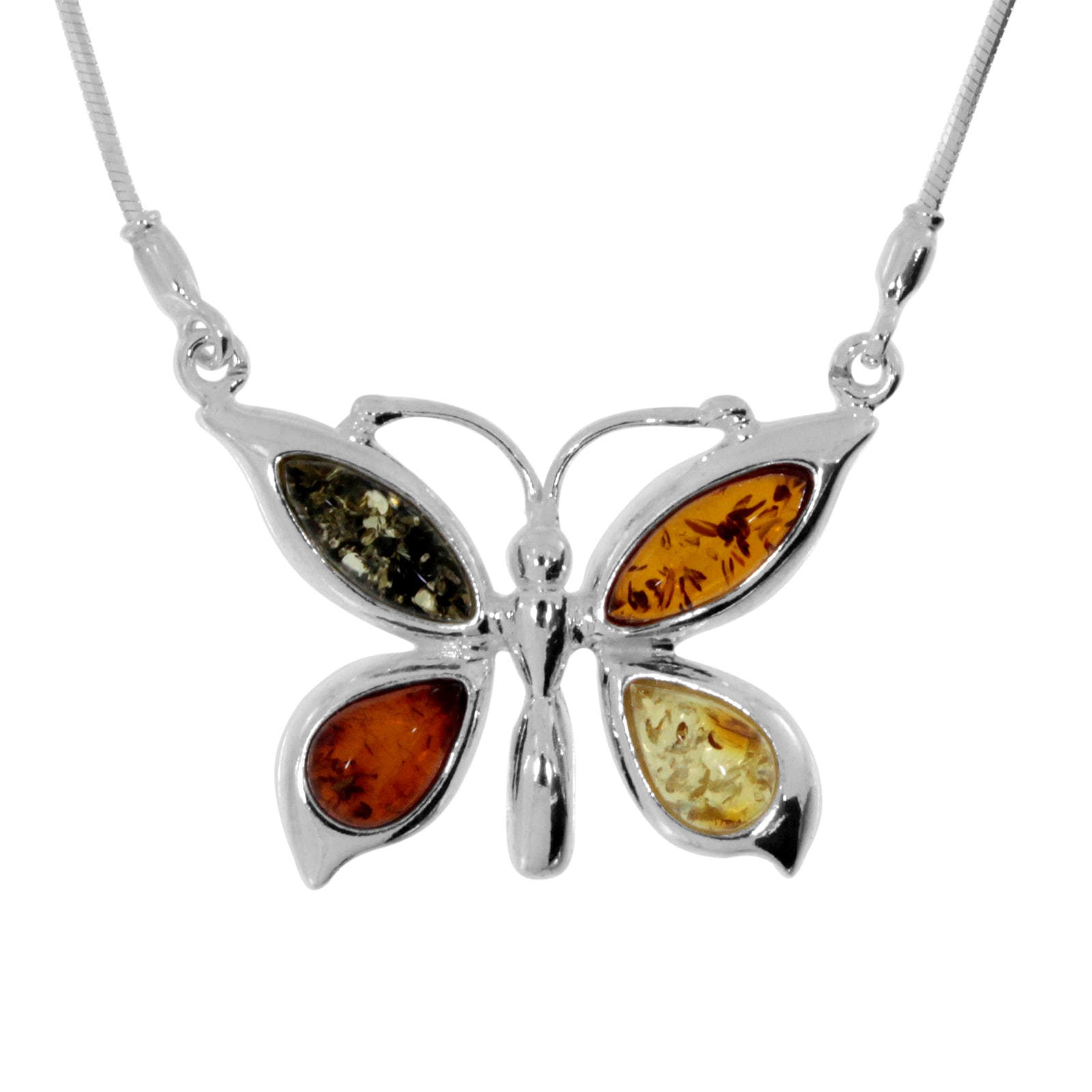 OSTSEE-SCHMUCK Collier »- Schmetterling - Silber 925/000 - Bernstein«