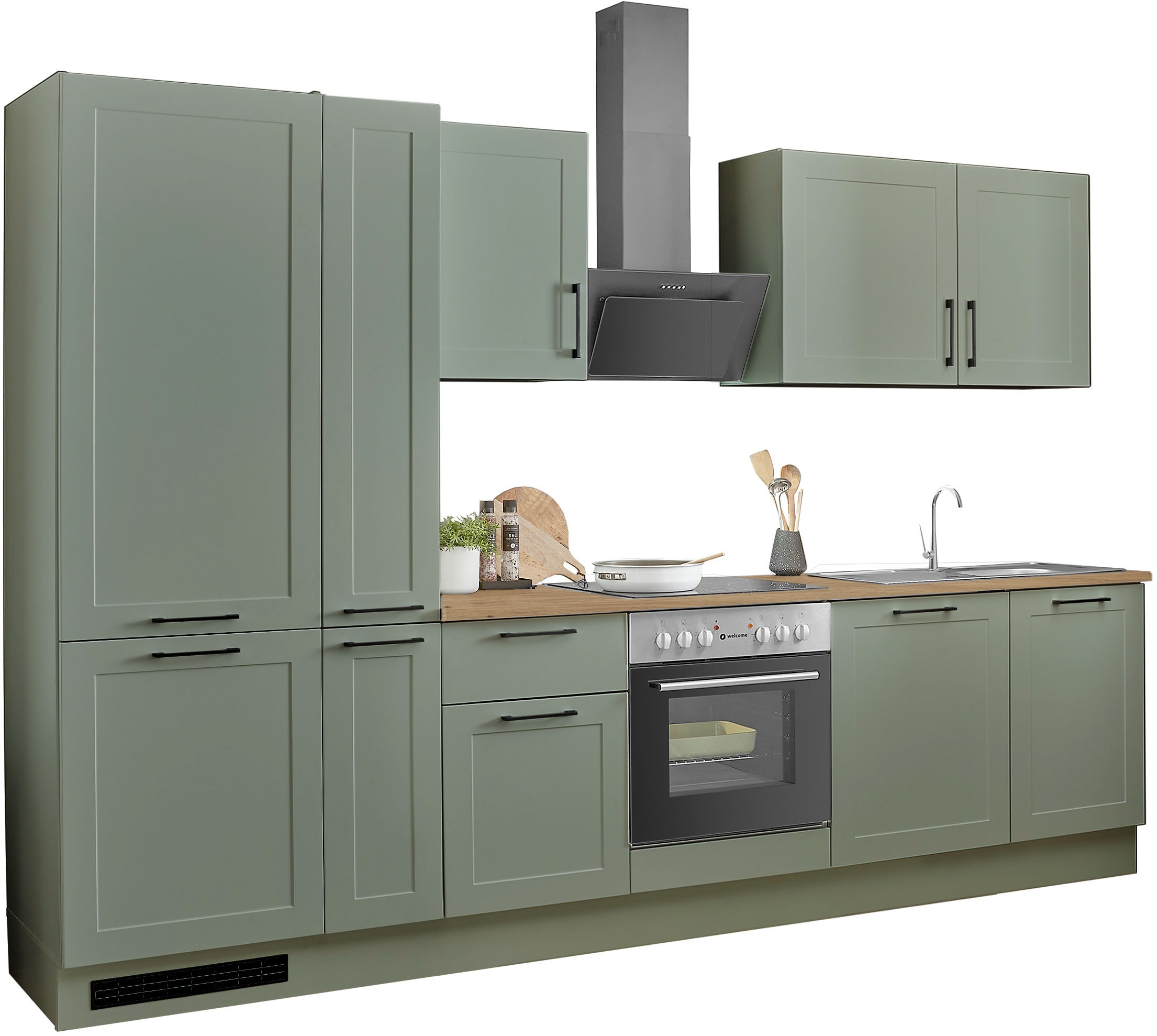 BASIC by Balculina Küchenzeile »Marsi« Breite 310 cm, wahlweise mit E-Geräten, mit Soft-Close-Funktion