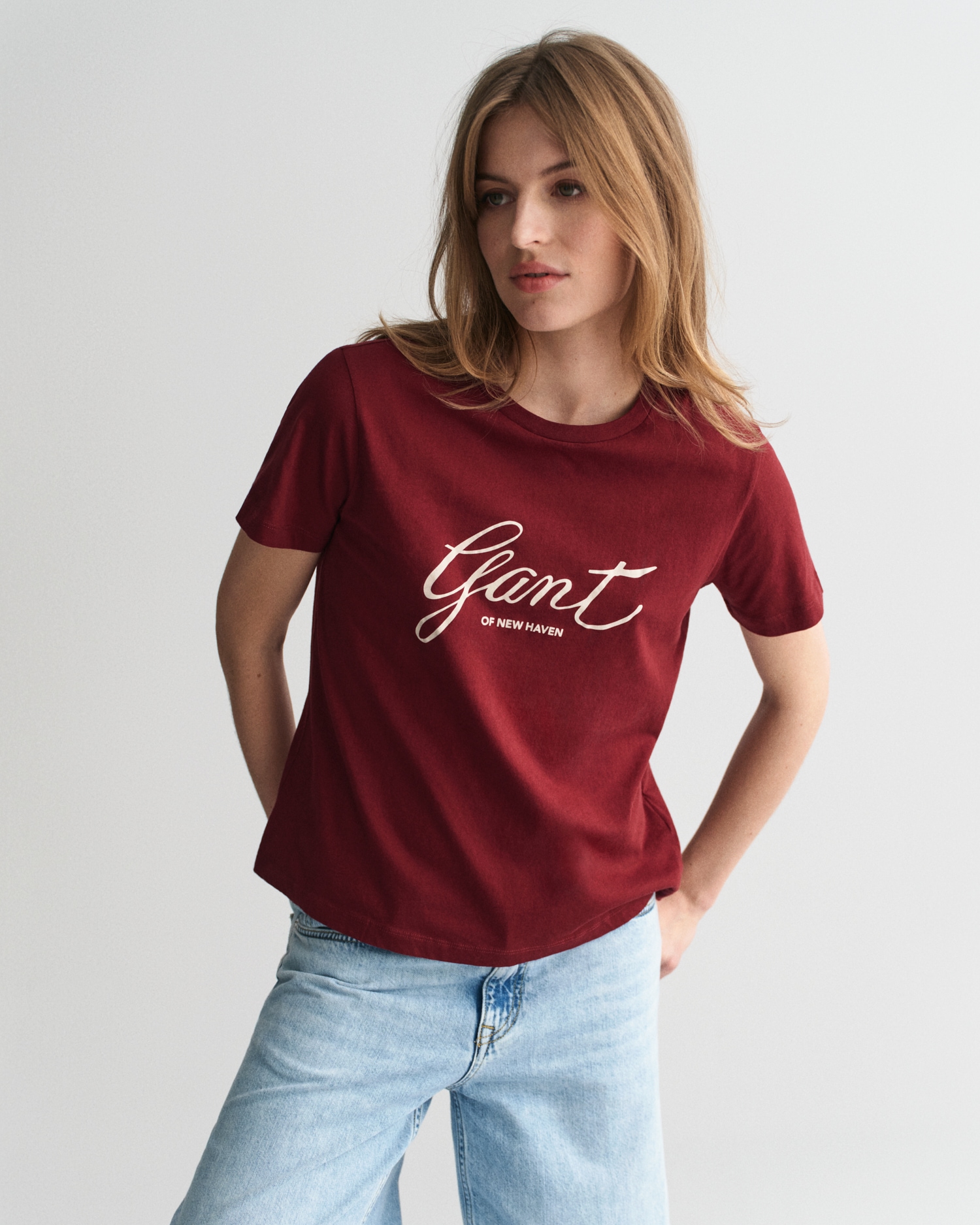 T-Shirt »REG SCRIPT T-SHIRT«, GANT-Grafikprint auf der Brust