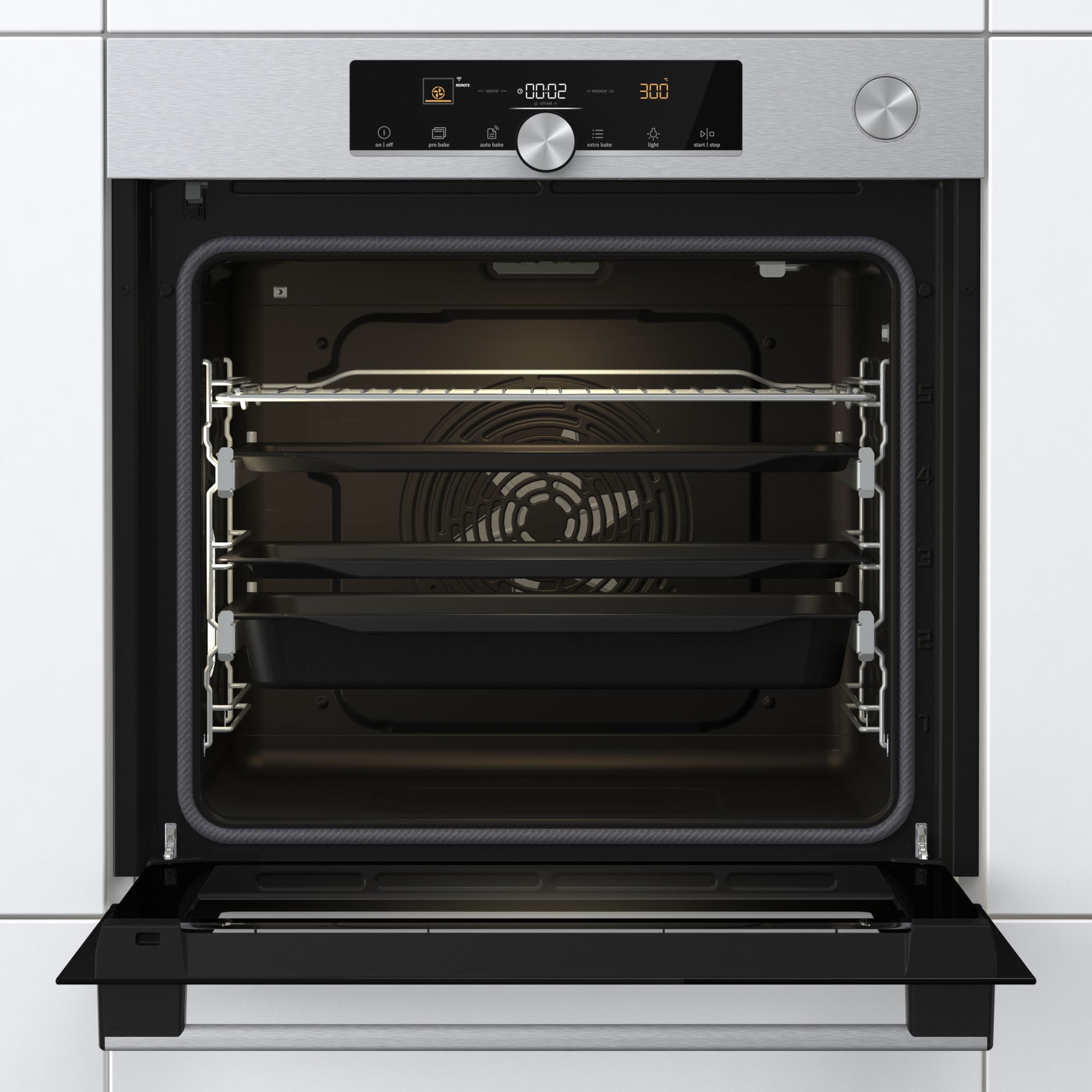 GORENJE Backofen  »BPSA6747A08XWI«, Pyrolyse, 2fach Teleskopauszug, Wassertank für Dampf, AirFry-Funktion