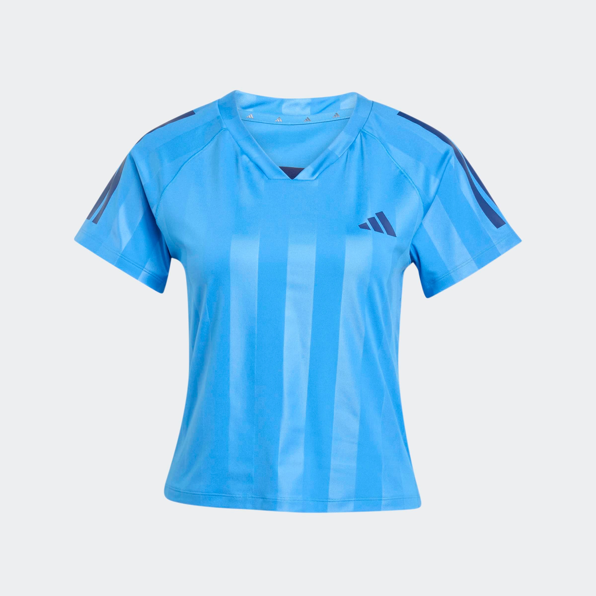 adidas Performance T-Shirt »HYPERGLAM 3-STREIFEN EMBOSS« mit V-Ausschnitt, aus Polyester