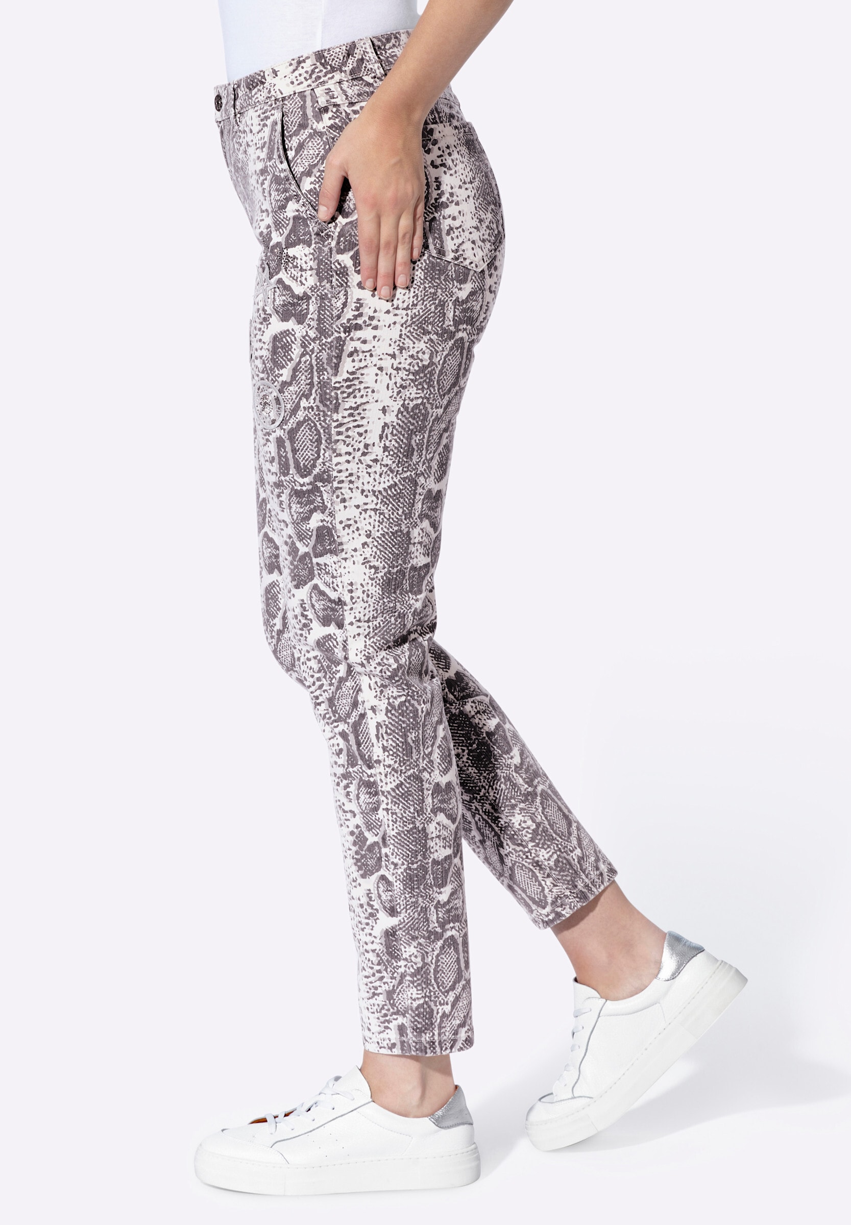 heine Stoffhose »Druckhose Druckhose mit Verzierungen«