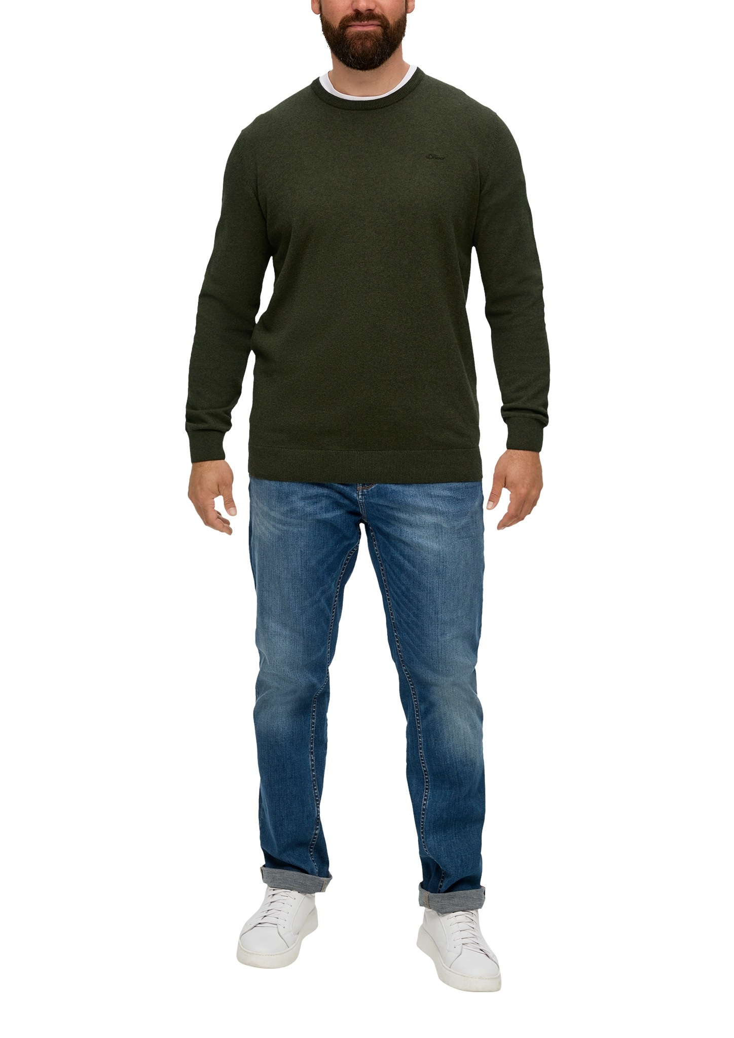 s.Oliver Men Big Sizes Strickpullover mit Logostickerei - Große Größen