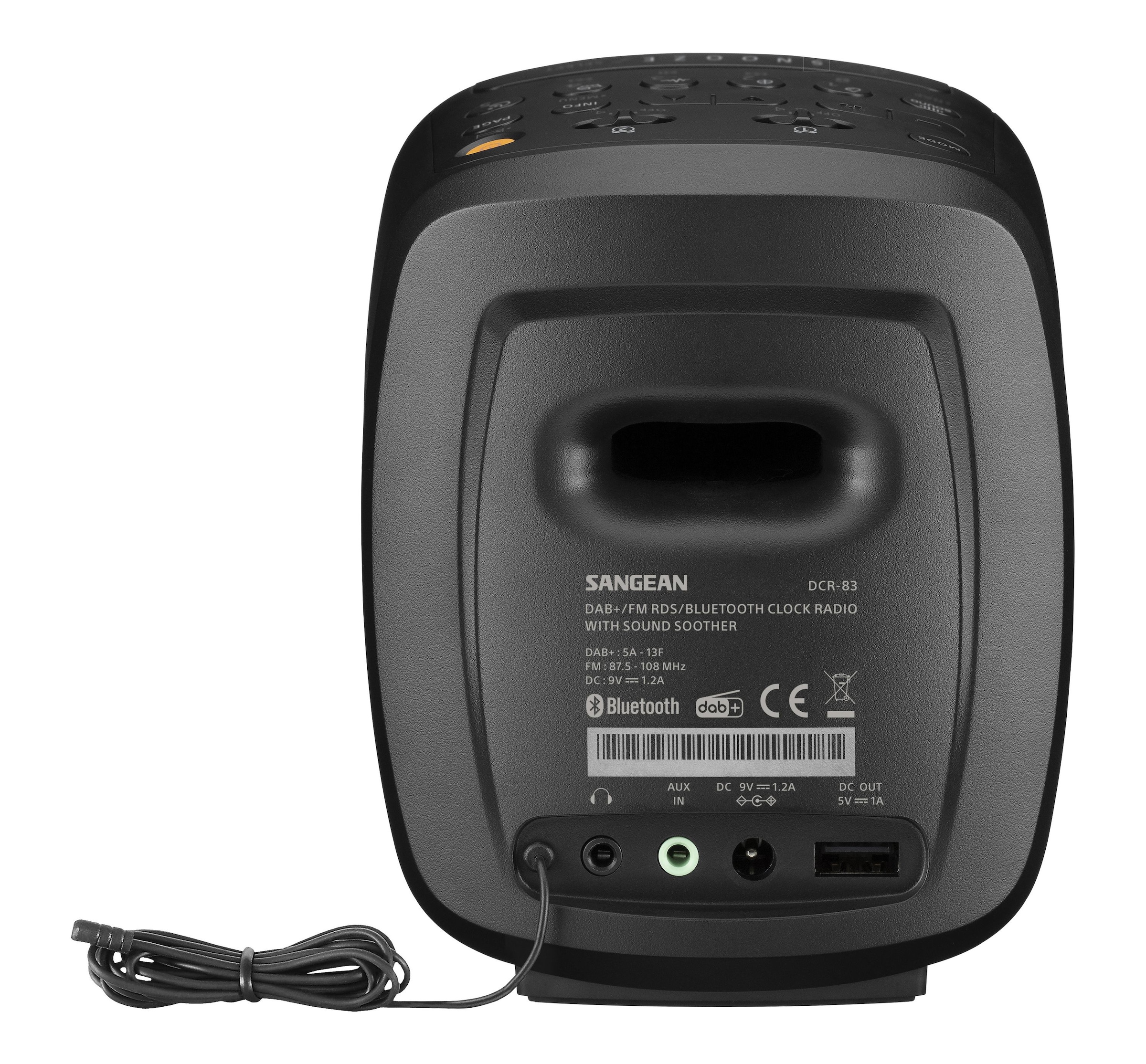 Sangean Uhrenradio »DCR-83«, (A2DP Bluetooth-AVRCP Bluetooth FM-Tuner mit RDS), DAB+, Farbdisplay, Bluetooth, USB zum Aufladen des Smartphones