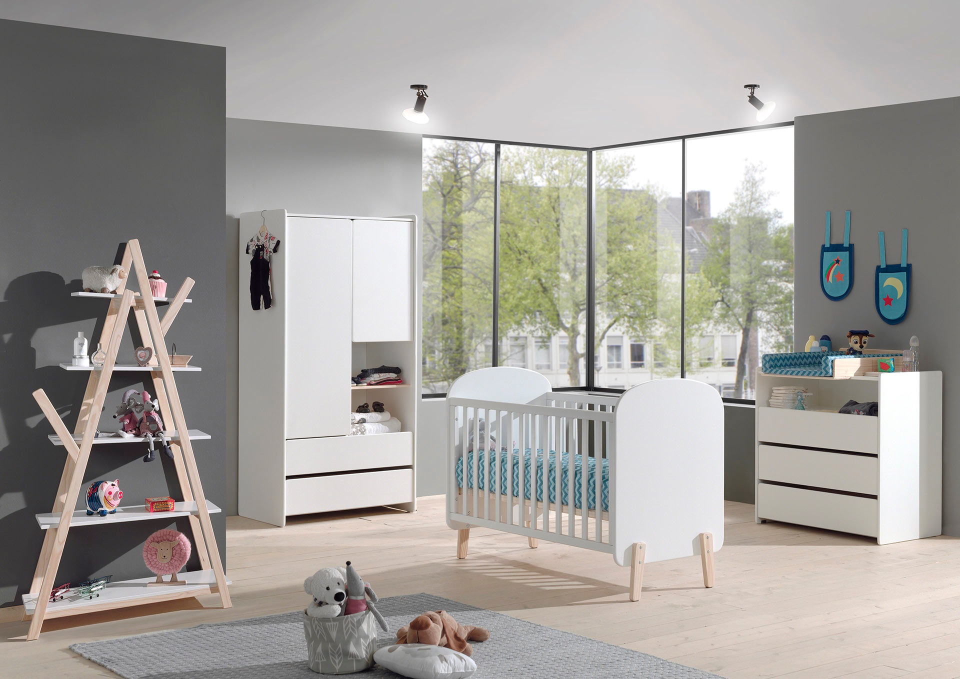Vipack Babybett, Babybett mit Liegefläche 60 x 120 cm weiß lackiert