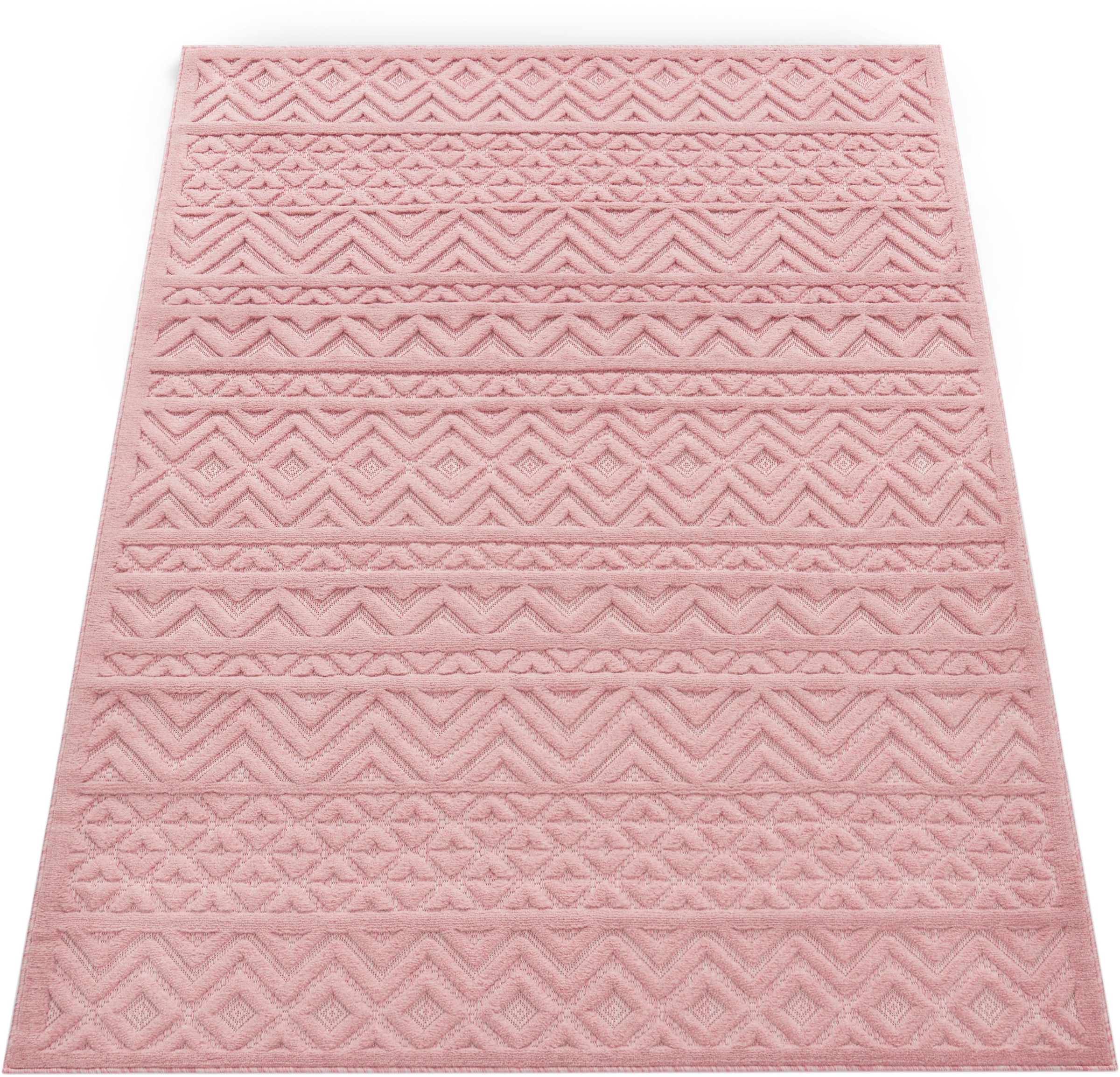 Home Teppich Rauten Paco Outdoor geeignet Muster, Uni-Farben, Scandi, rechteckig, 673«, Hoch-Tief Effekt, »Livorno