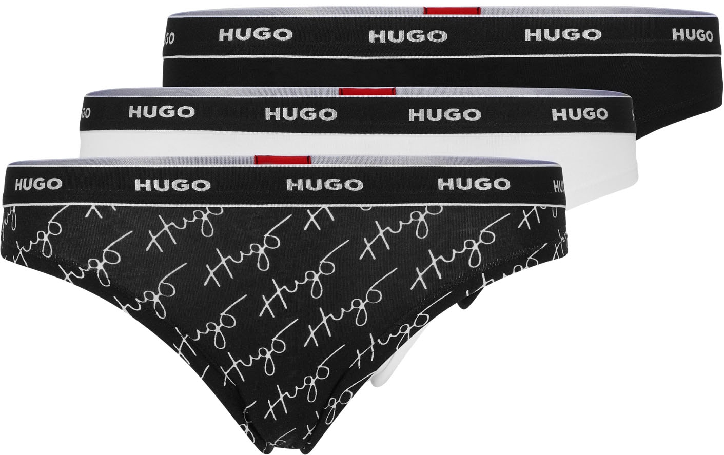 HUGO T-String, (Packung, 3 bei St.), mit ♕ Logo-Wäschebund
