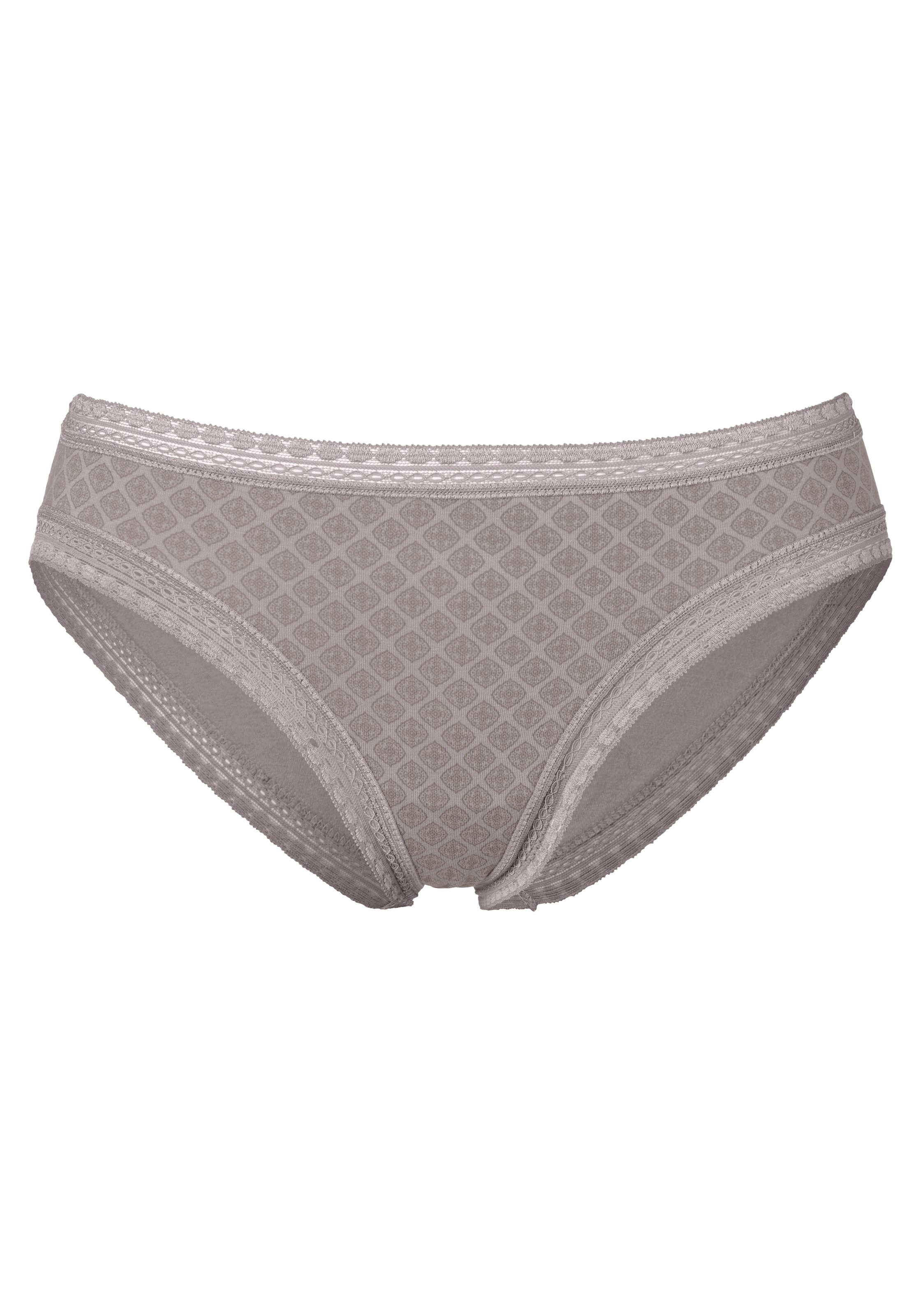 LASCANA Bikinislip 3er-Pack,  aus elastischer Baumwolle mit weicher Spitze
