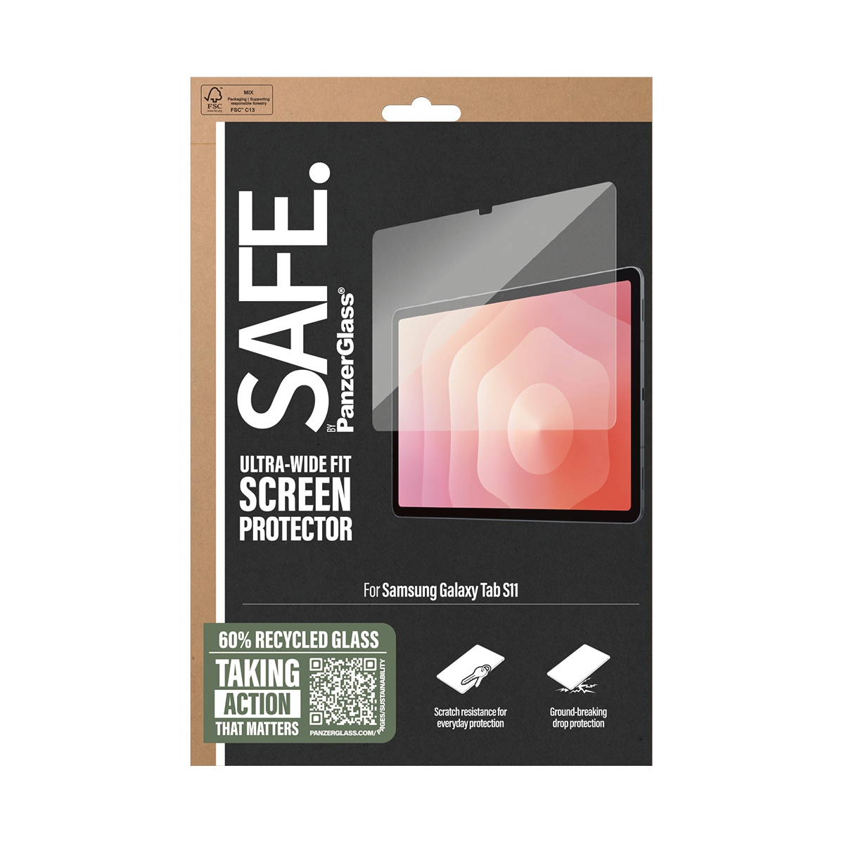 SAFE by PanzerGlass Displayschutzglas »Ultra-Wide Fit Screen Protector« für Samsung Galaxy Tab S11 Displayschutzfolie, Schutzfolie, Bildschirmschutz, kratz- & stoßfest