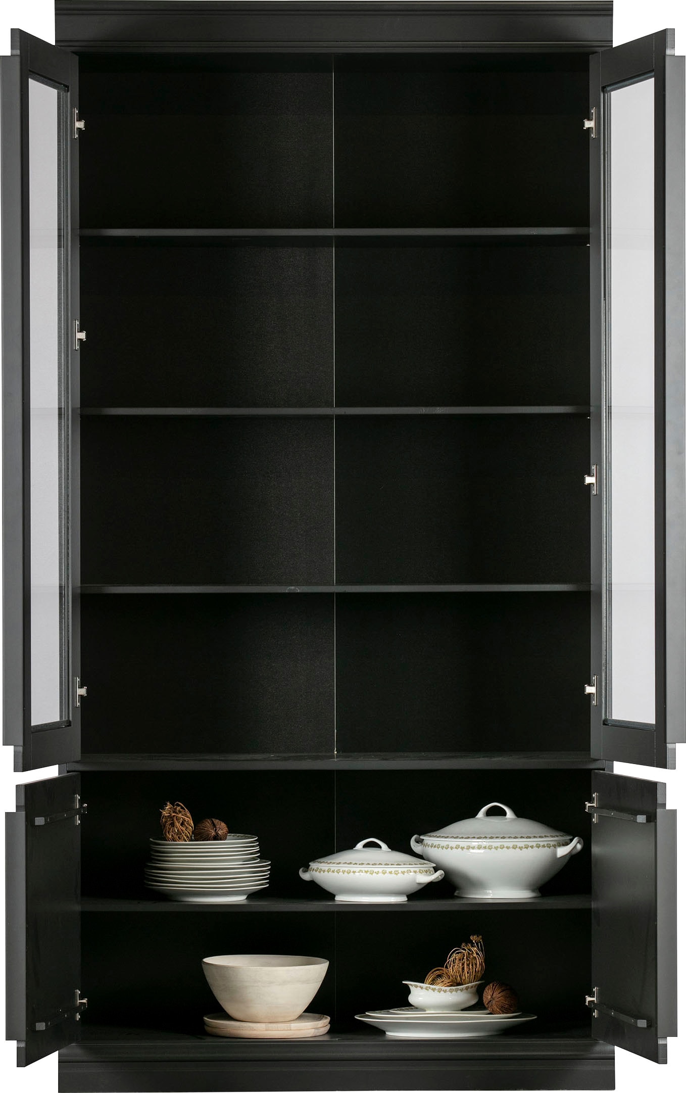 WOOOD Vitrine »Organize«, mit Glastüren, aus Kiefernholz, H 215 cm x B 110 cm