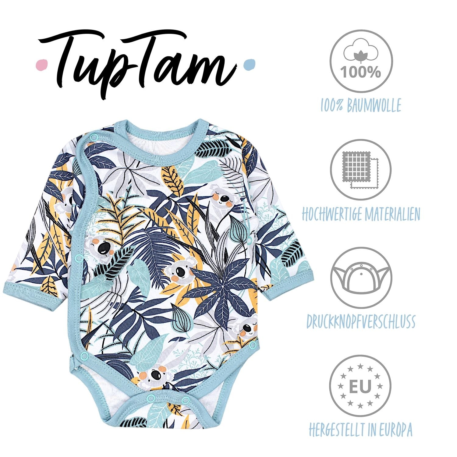 TupTam Langarmwickelbody »Wickelbody Baby Langarm Wickelbody im 5er Set«