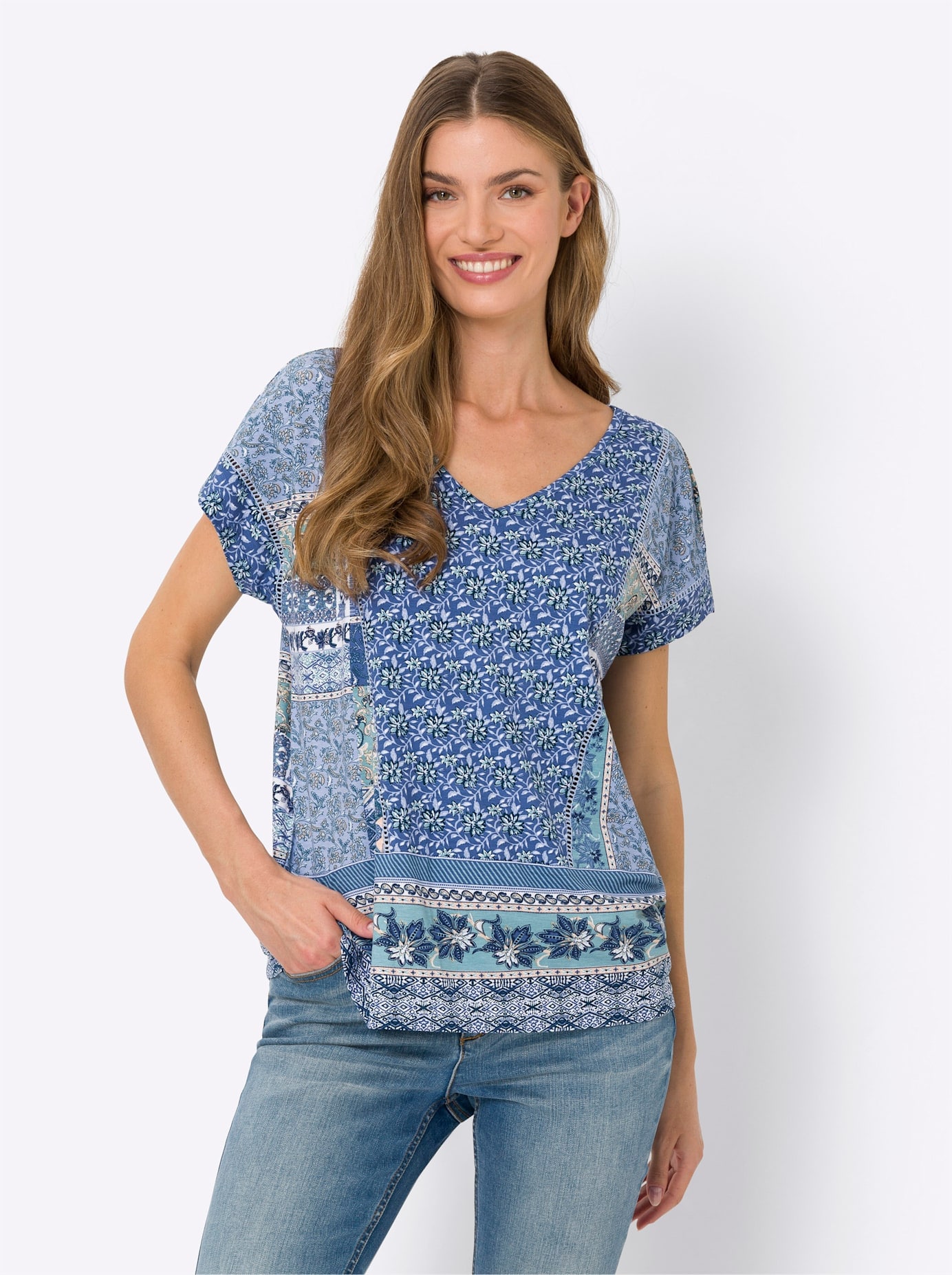 heine Kurzarmshirt »Druck-Shirt«, (1 tlg.)