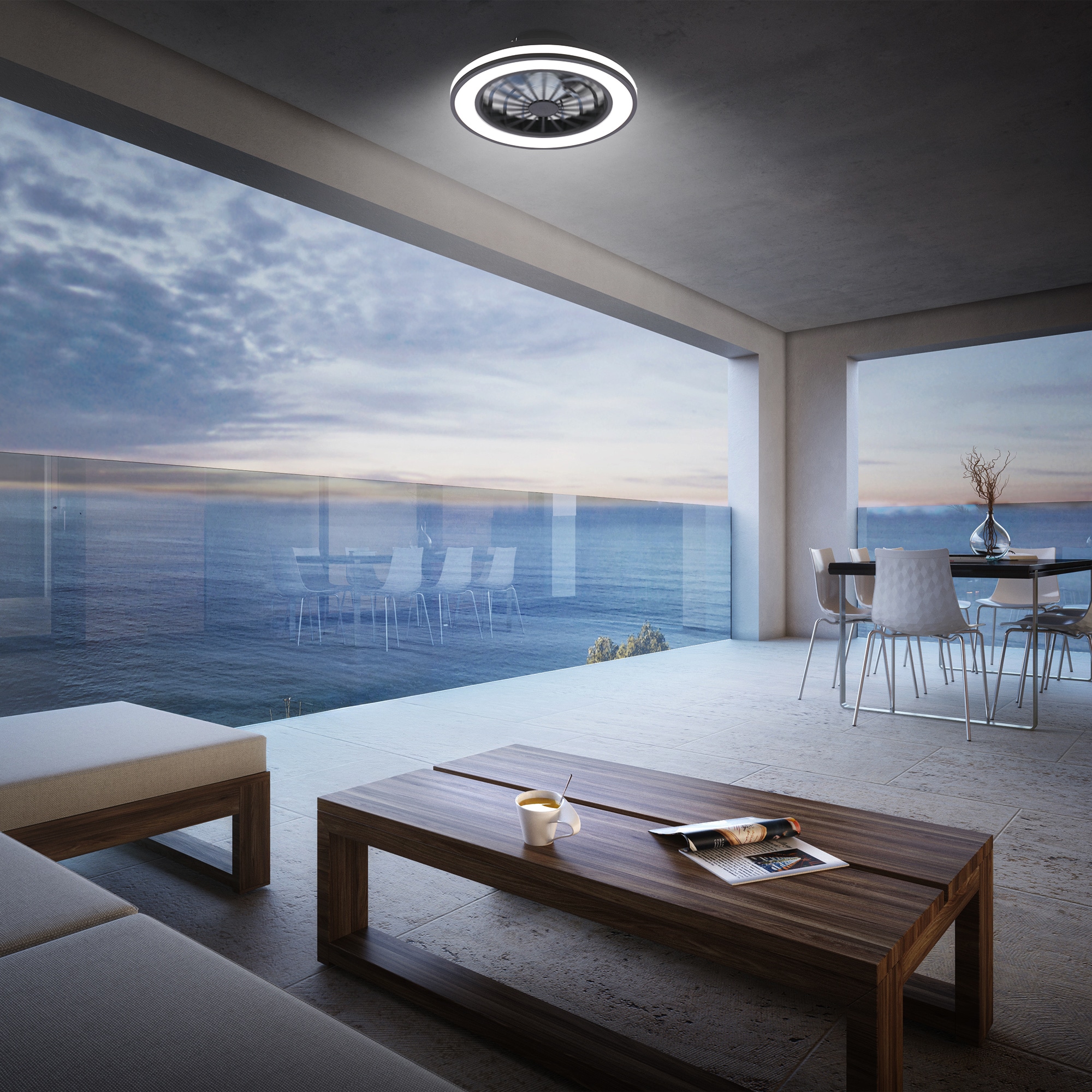 Briloner Leuchten LED Deckenleuchte »VENTURO« LED-Board 1 Stk. warmweiß - kaltweiß 38 x 14 cm (DxH), Schlafzimmer, Wohnzimmer, Esszimmer, Flur, Küche