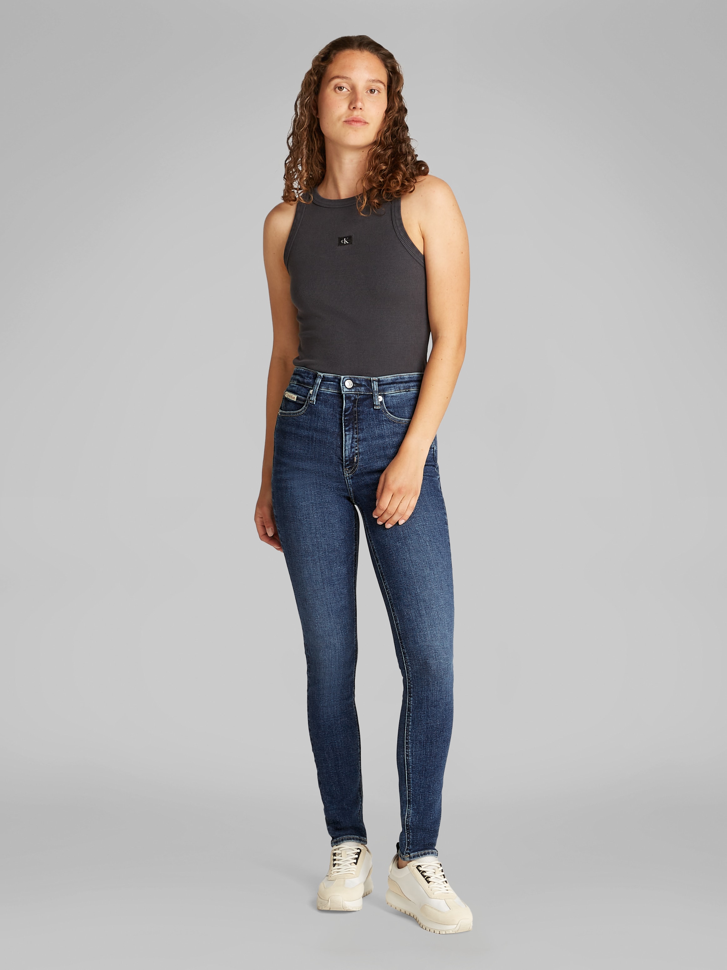 Calvin Klein Jeans Skinny-fit-Jeans »HIGH RISE SKINNY«, in dunkelblauer Waschung