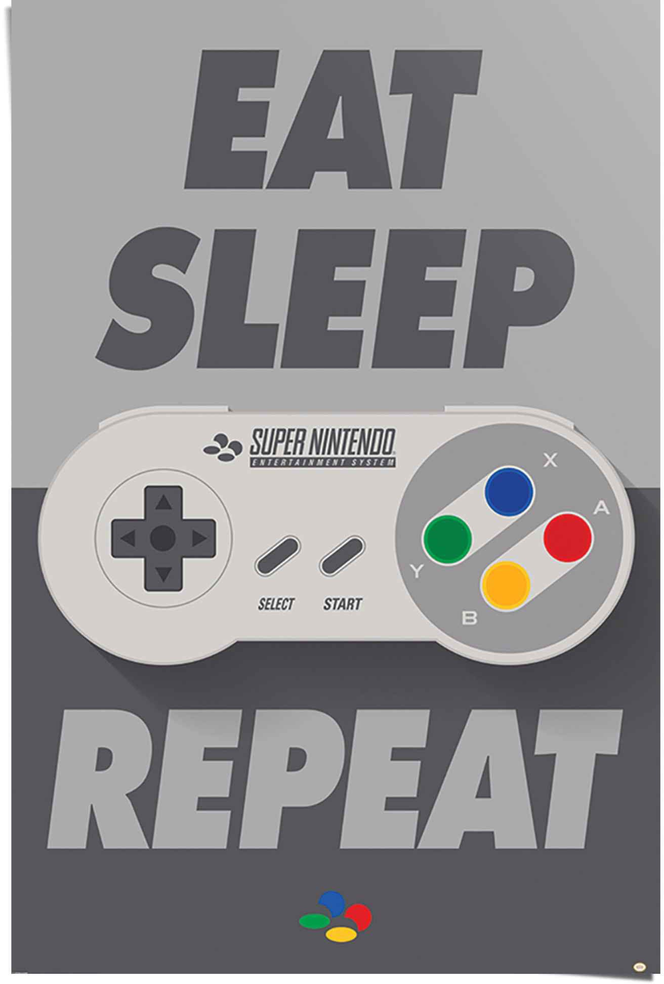 sleep, bequem (1 kaufen Reinders! Eat, repeat«, St.) Poster Nintendo »Super