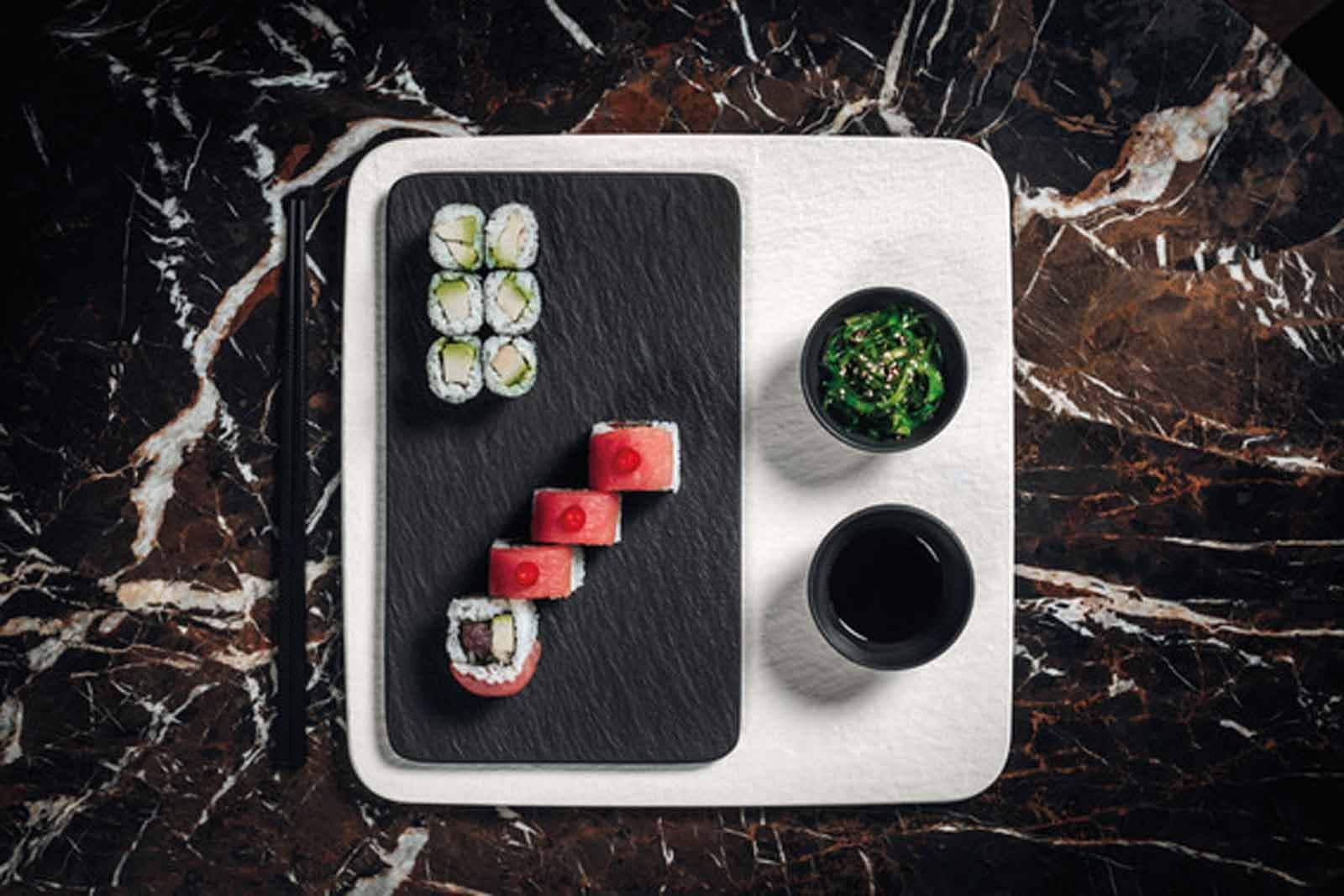 Villeroy & Boch Servierplatte »Servierplatten Manufacture Rock 2er Set weiß«