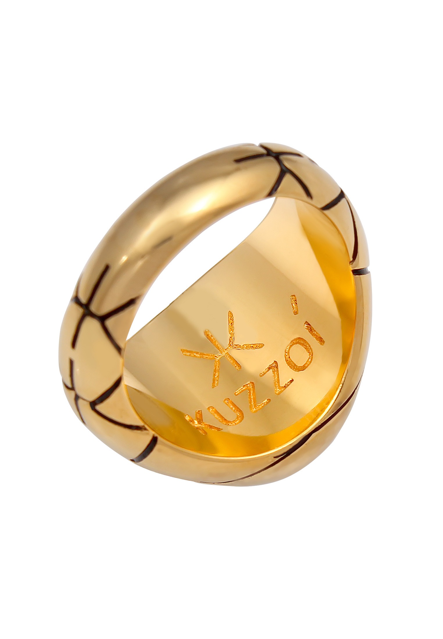 Kuzzoi Siegelring »Ring Herren Siegelring Oval Emaille 925er Silber«