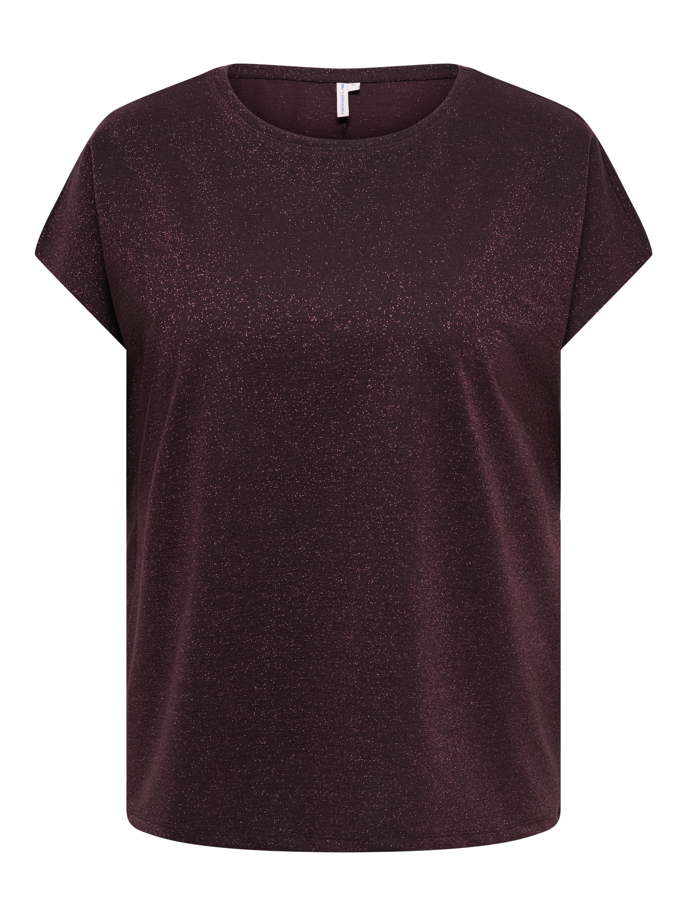 ONLY CARMAKOMA Kurzarmshirt »CARMOSTER GLITTER S/S TOP JRS NOOS« Viskosemischung, regular fit