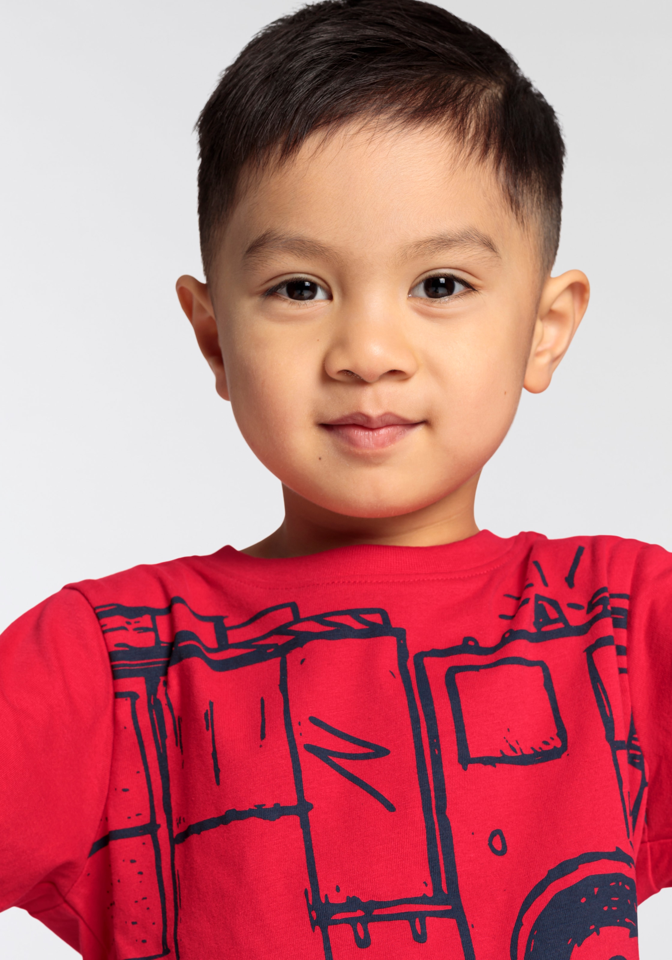 KIDSWORLD T-Shirt »FEUERWEHR«, Kurzarm, Basic-Passform, mit trendigem Druck, Rundhalsausschnitt
