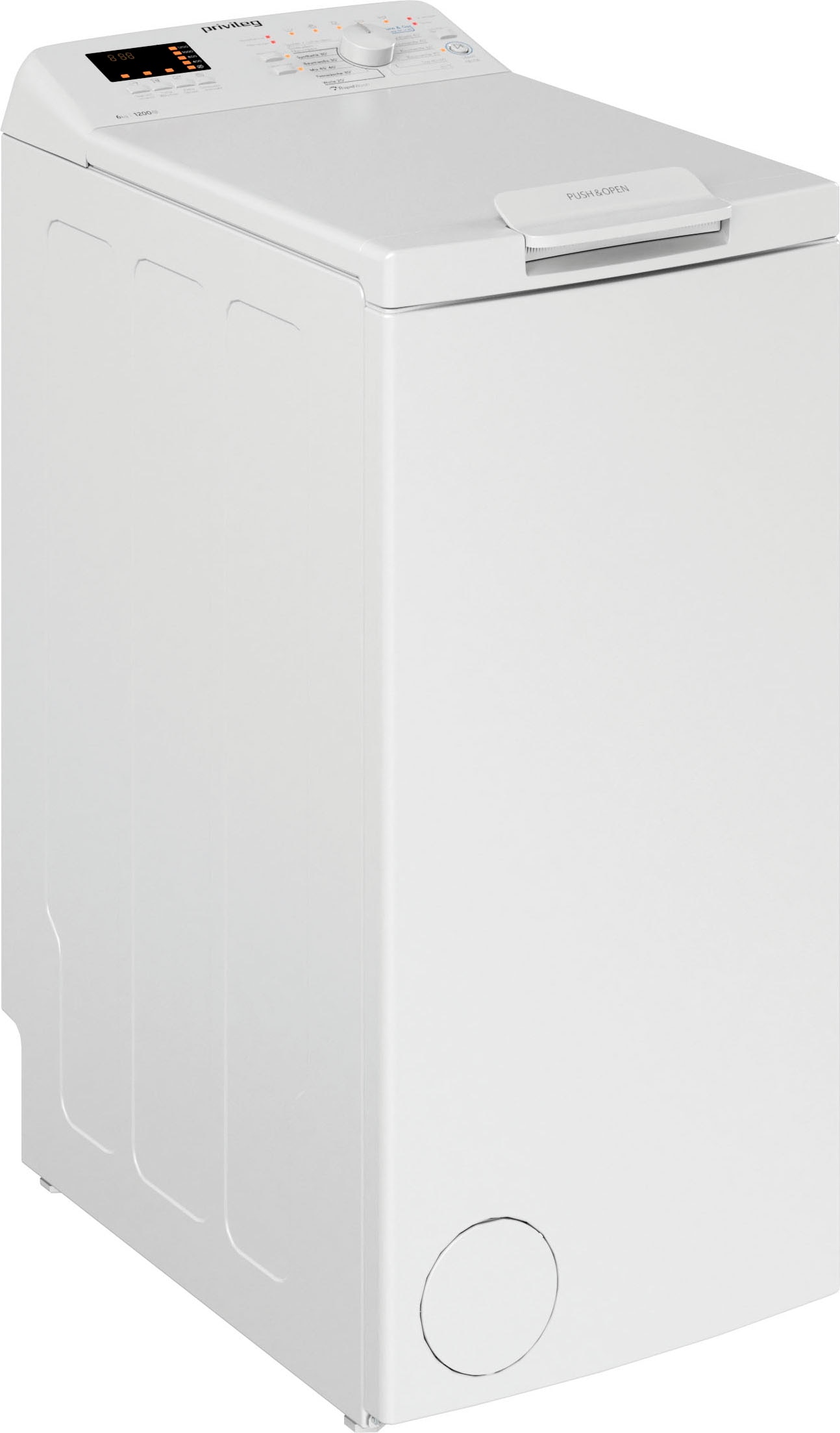 Privileg Waschmaschine Toplader "PWT C S6245E" 6 kg 1200 U/min Turn&Go, Rapid Wash, Mix 45 min. bei voller Beladung, extra Spülen