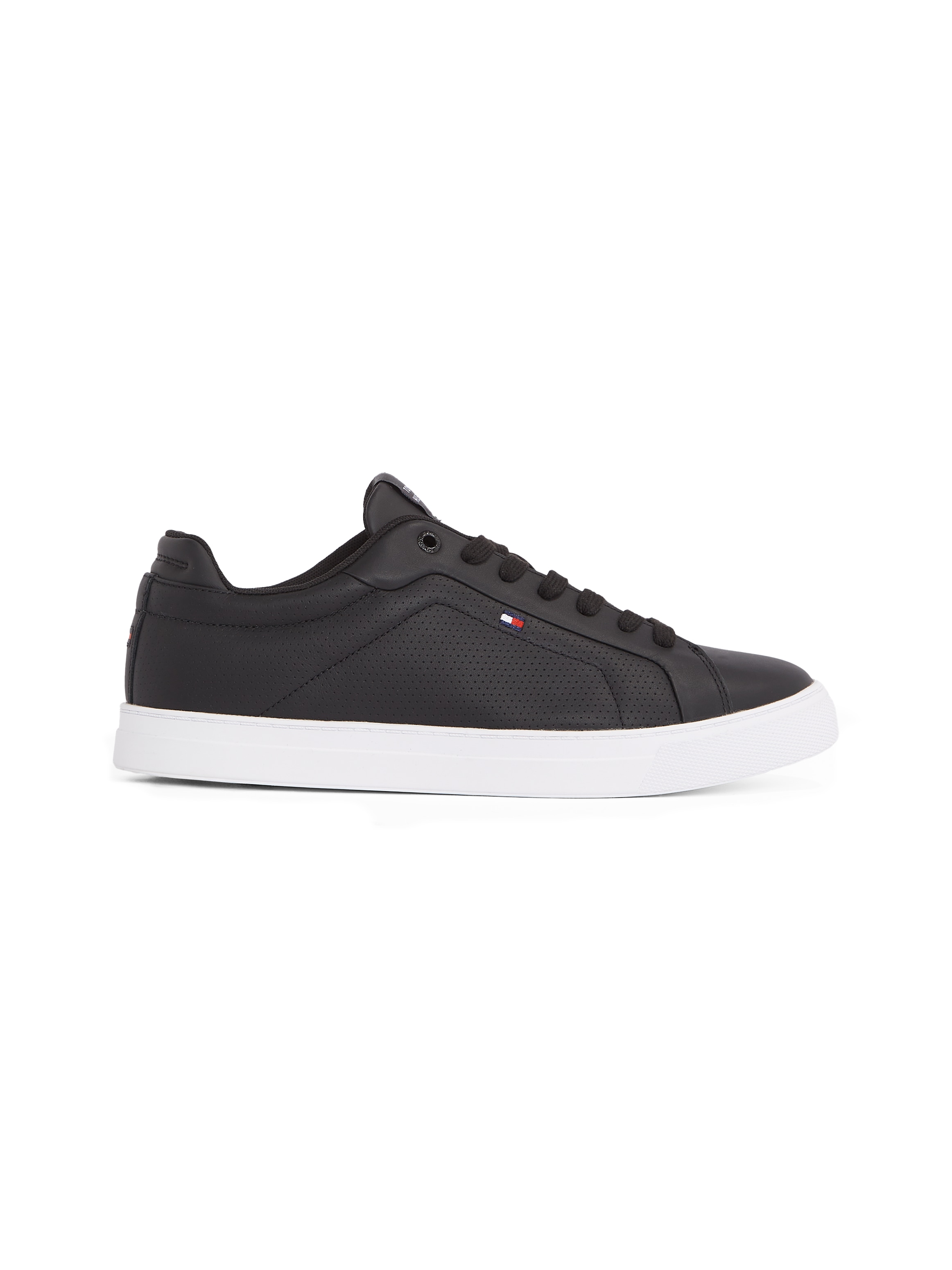 Tommy Hilfiger Sneaker »ICON COURT PINPERF LTH«, Freizeitschuh, Halbschuh, Schnürer mit weich gepolstertem Schaftrand