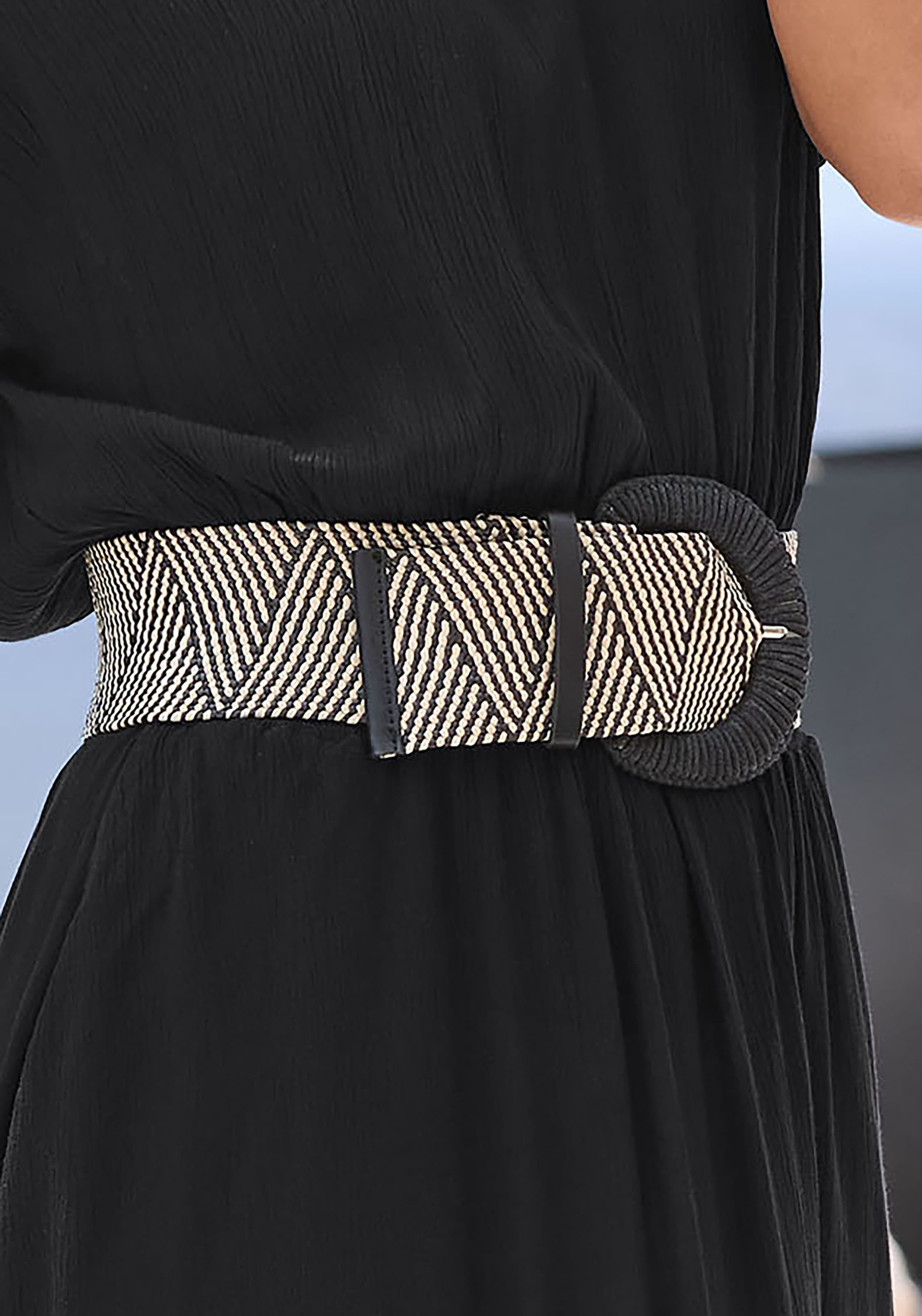 LASCANA Taillengürtel »Stretchgürtel, Schmuckgürtel, Gürtel für Kleid & Overall, Bauchgürtel« NEU moderne Bast-Optik, mit Shaping-Effekt dank elastischem Material
