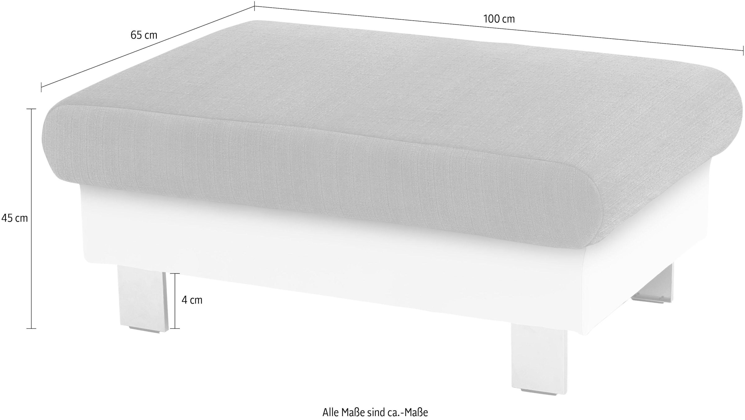 COTTA Polstergarnitur »Komaris«, (Set), bestehend aus Ecksofa und Hocker, mit Kopfteilverstellung