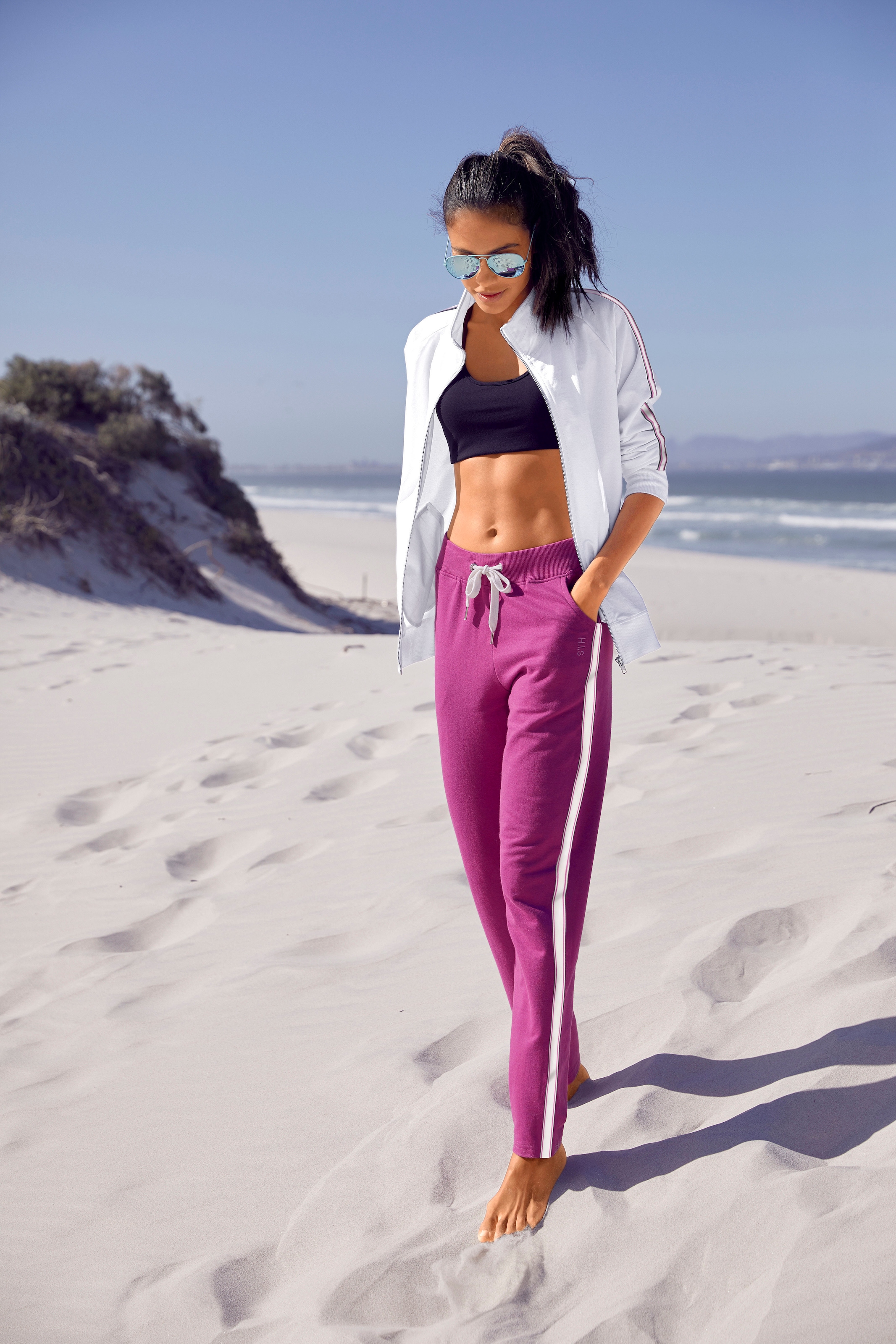 H.I.S Homewearhose, -Loungehose mit seitlichen Streifen und Eingrifftaschen, Loungewear
