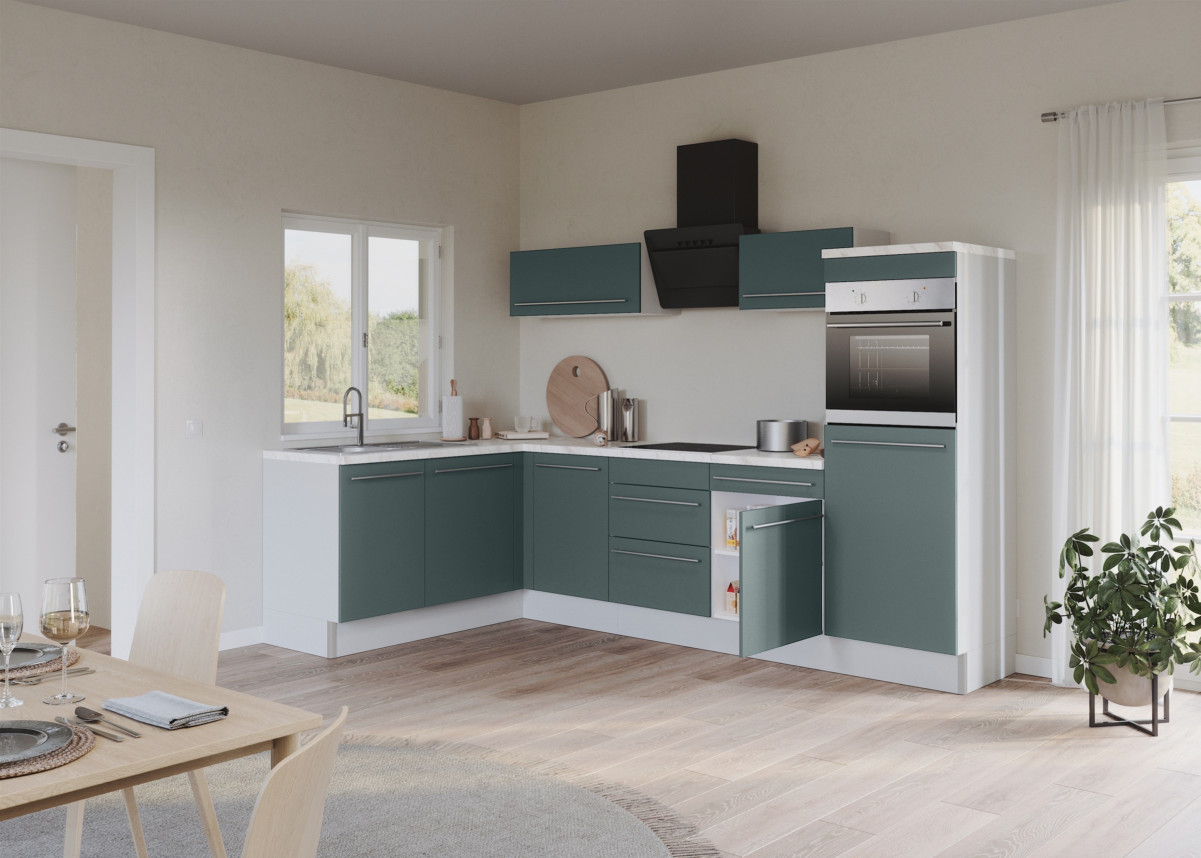 OPTIFIT Küche »Bern2«, Stellmaße 295 x 175 cm, wahlweise mit E-Geräten