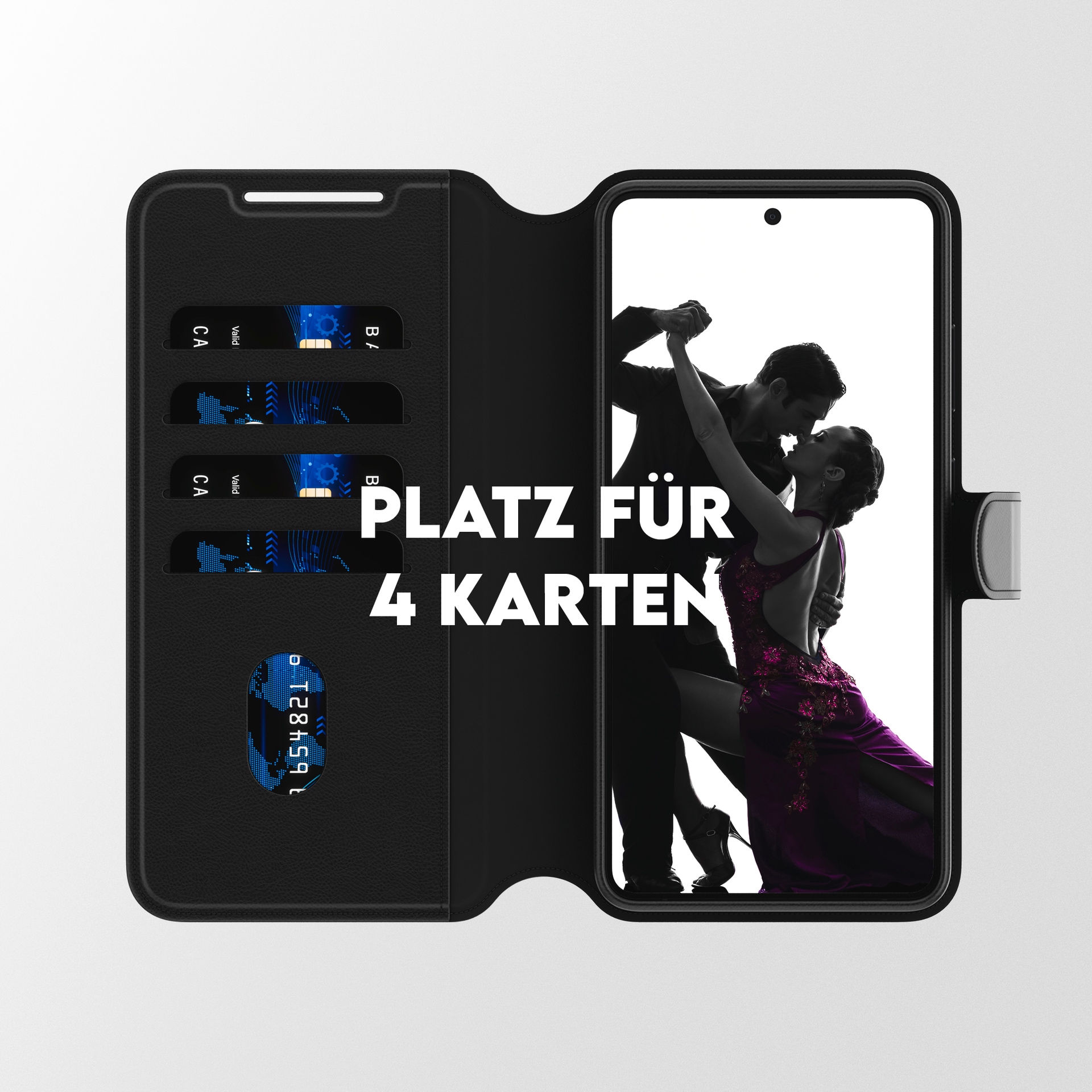 CARE by PanzerGlass Handyhülle »Tango 2-in-1 Wallet Case mit Qi für Samsung Galaxy S26« Samsung Galaxy S26 Backcover, Schutzhülle, Handyschutzhülle, Case, Schutzcase, stoßfest