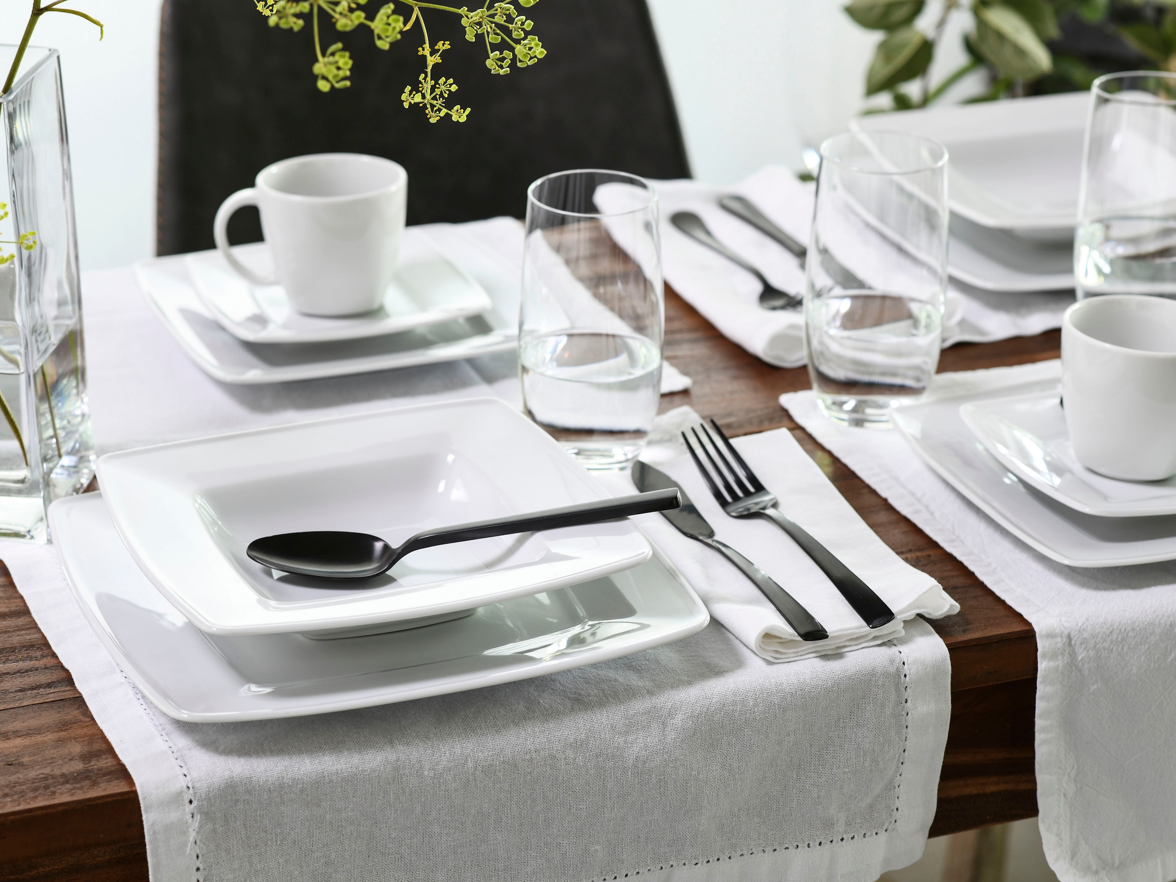 CreaTable Kombiservice »Victoria Weiss«, (Set, 30 tlg.), klassisch weiß für den täglichen Gebrauch