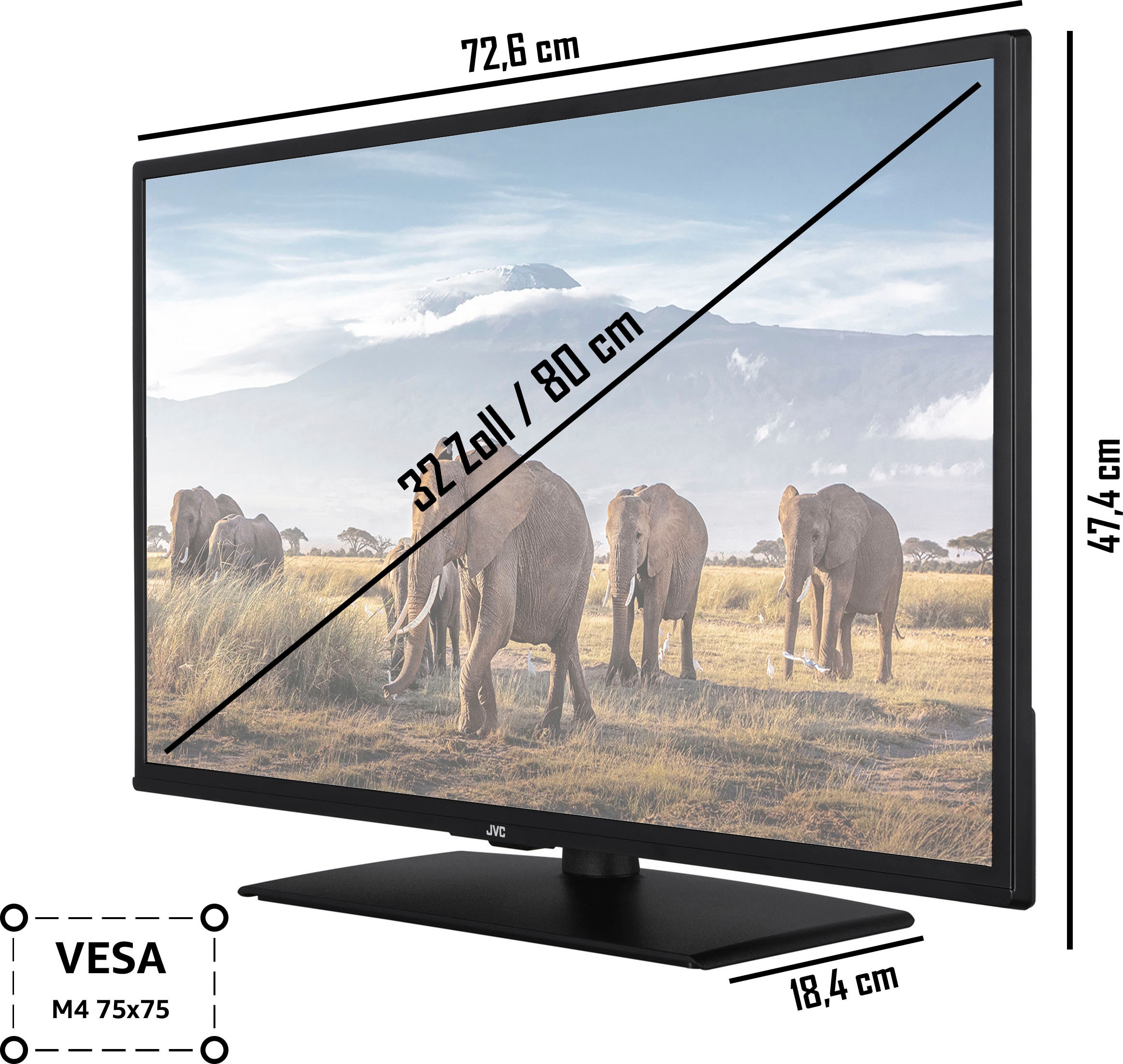 JVC LED-Fernseher »LT-32VH5157«, 80 cm/32 Zoll, HD ready, Smart-TV ➥ 3  Jahre XXL Garantie | UNIVERSAL