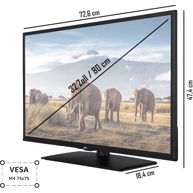 JVC LED-Fernseher »LT-32VH5157«, 80 cm/32 Zoll, HD ready, Smart-TV ➥ 3  Jahre XXL Garantie | UNIVERSAL