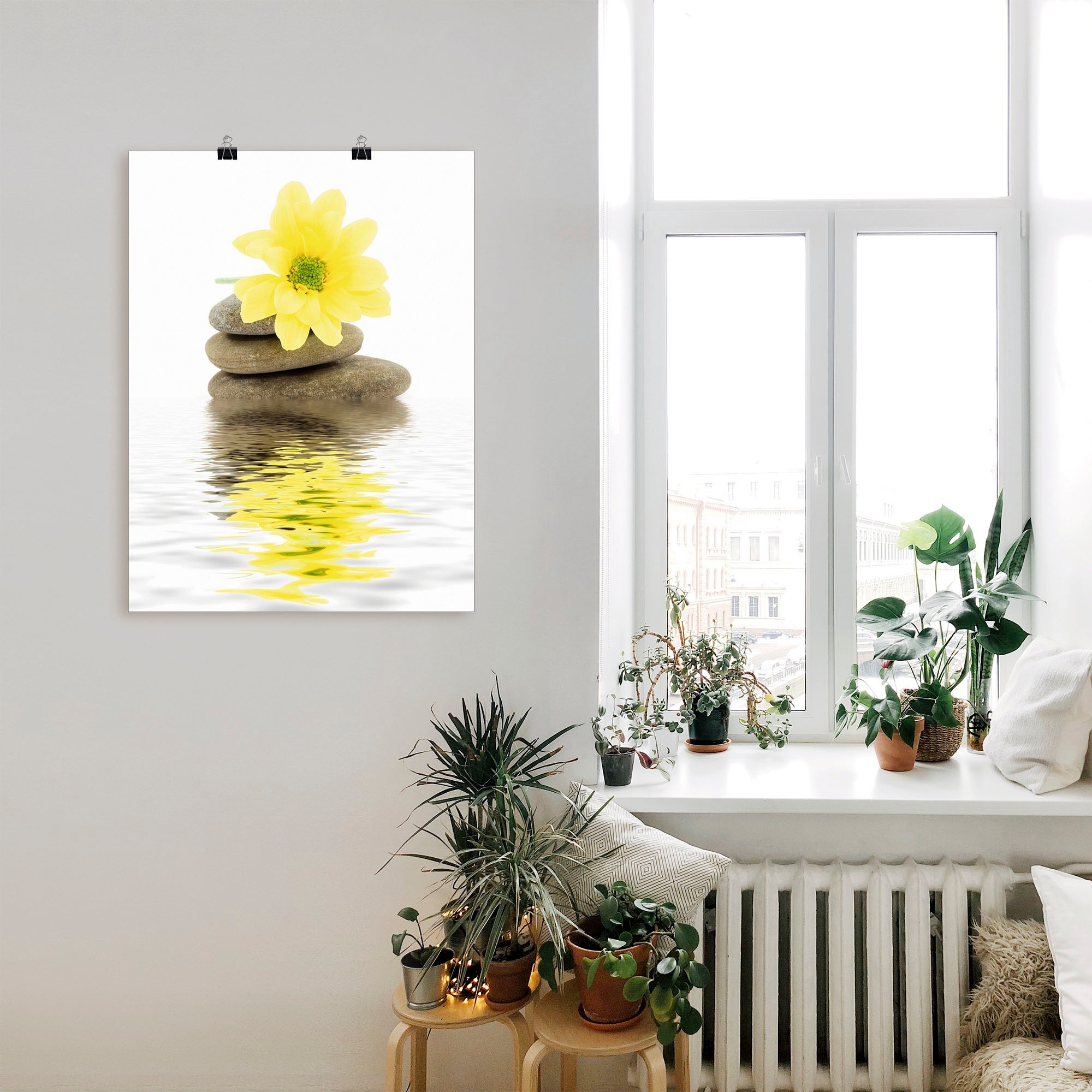 Artland Wandbild »Zen Spa Steine mit Blumen II«, Zen, (1 St.), als Alubild, Outdoorbild, Leinwandbild, Poster in verschied. Größen