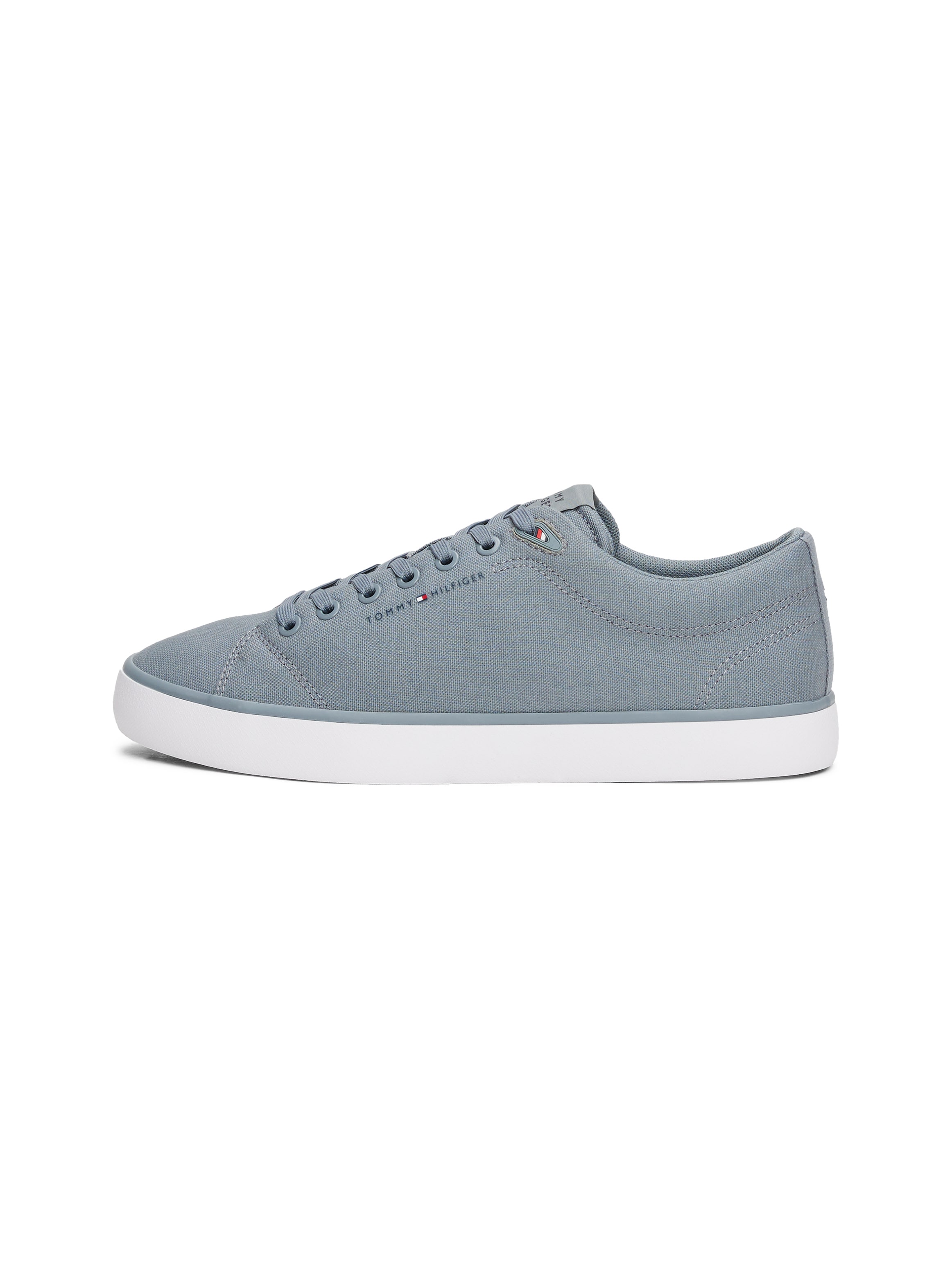 Tommy Hilfiger Sneaker »TH HI VULC LOW CORE CANVAS«, Freizeitschuh, Halbschuh, Schnürer mit weich gepolstertem Schaftrand