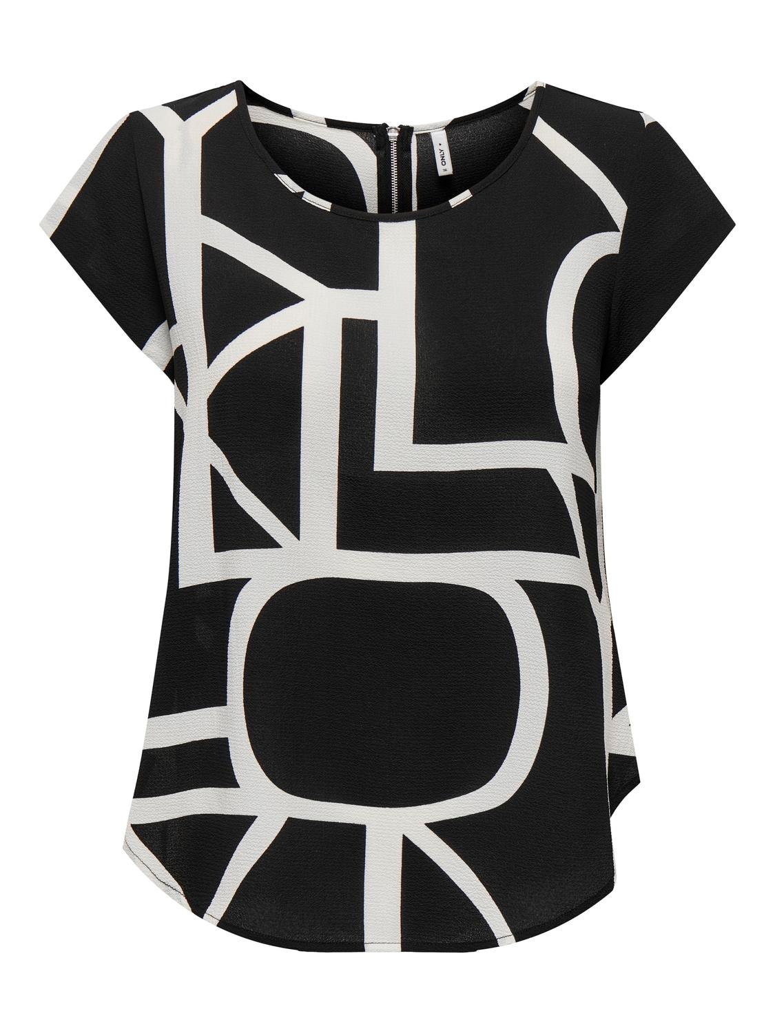 ONLY Shirtbluse »ONLVIC S/S AOP TOP NOOS PTM«, mit Allover Druck