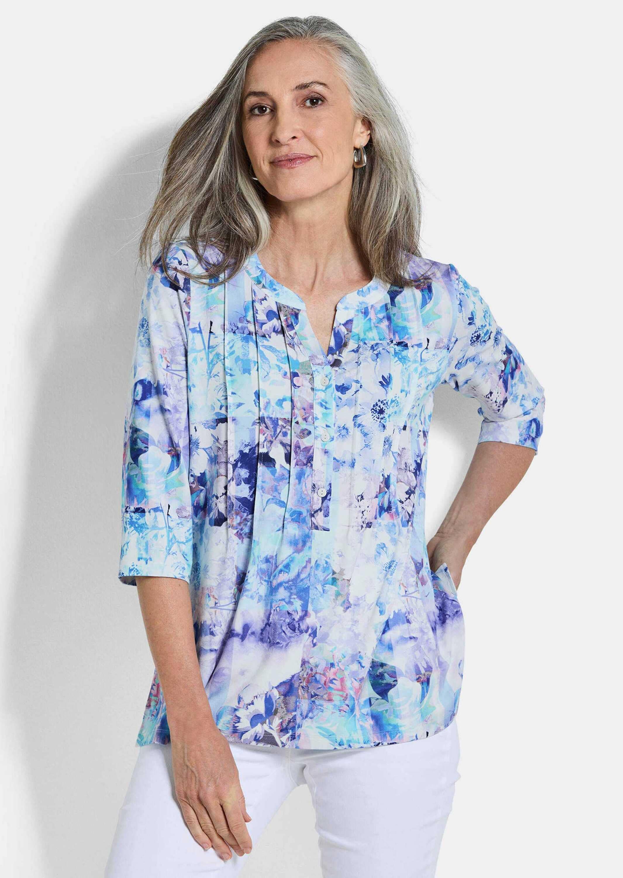 GOLDNER Tunika »Sommertunika mit Biesen« stretchbequemer Viskosejersey