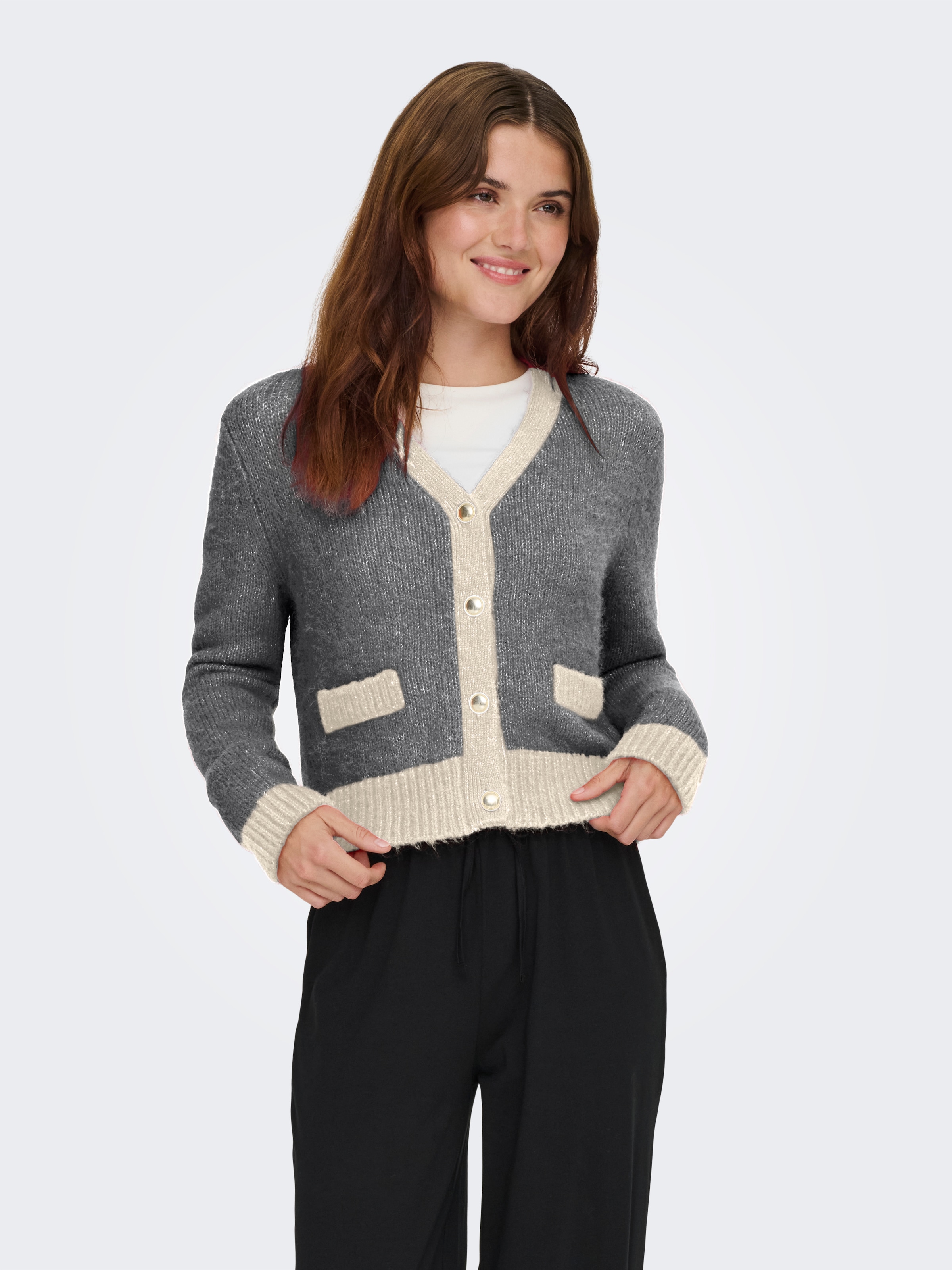 ONLY Strickjacke »ONLMAGGIE LIFE LS V-NECK CARDI CC KNT«
