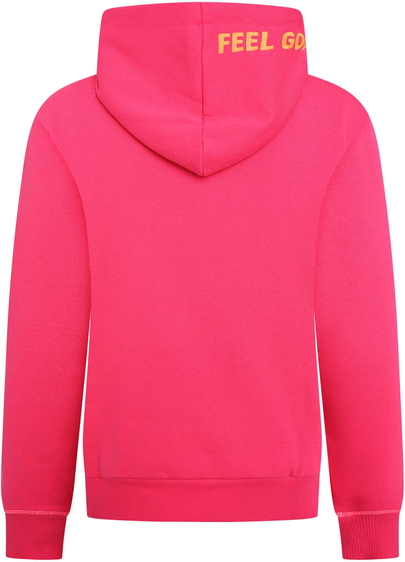 Zwillingsherz Sweatshirt, mit "Happy"-Aufstick und "Feel Good"-Schriftzug auf der Kapuze
