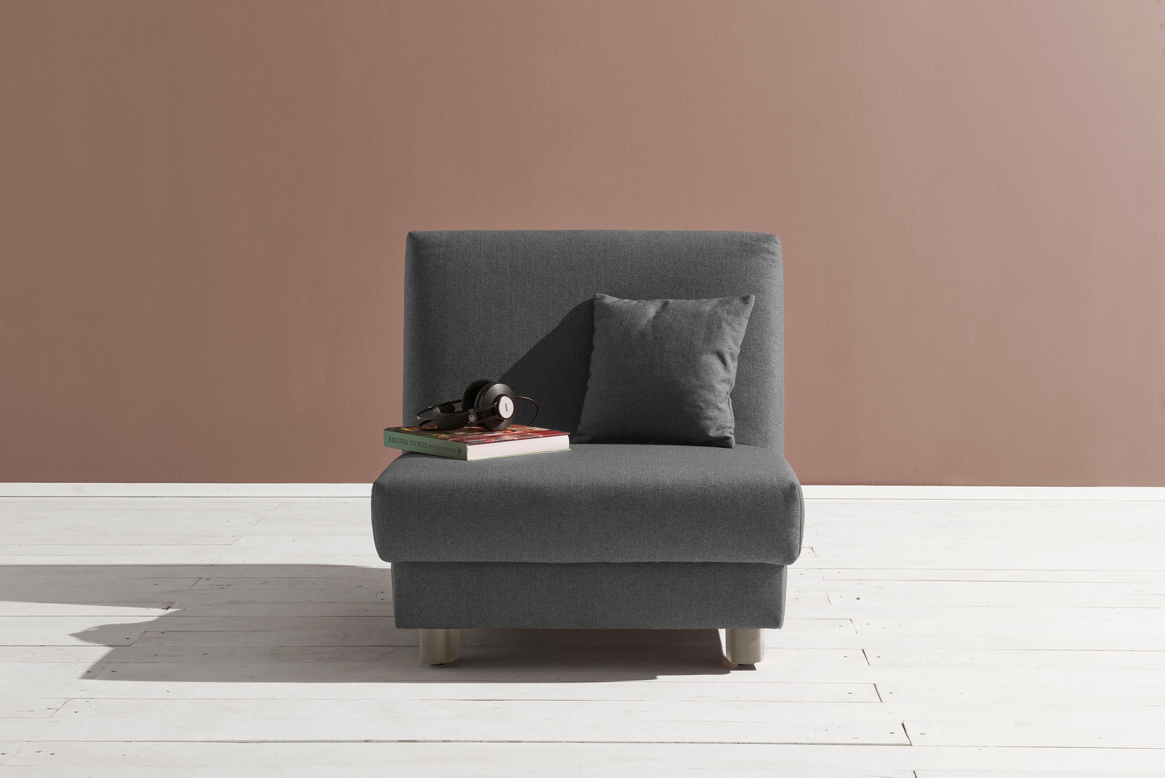 ell + ell Schlafsofa »Enny«, Liegefläche Breite 80 cm, Liegehöhe 40 cm, Füße alufarben, Rückenlehne