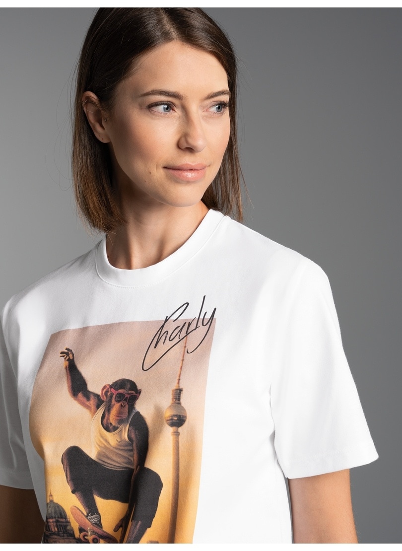 Trigema T-Shirt »TRIGEMA T-Shirt trigema Affe Charly Skateboard«, (1 tlg.)