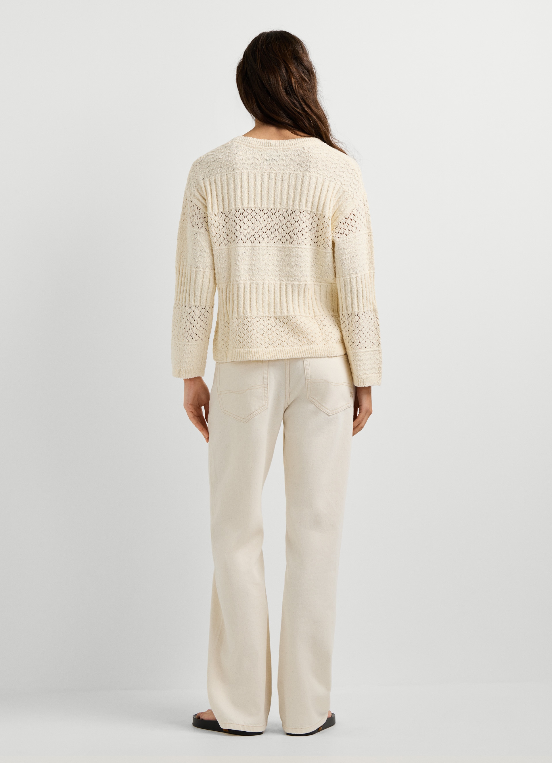 Pepe Jeans Strickpullover »ALAYA« im Strukturmix, reine Baumwolle