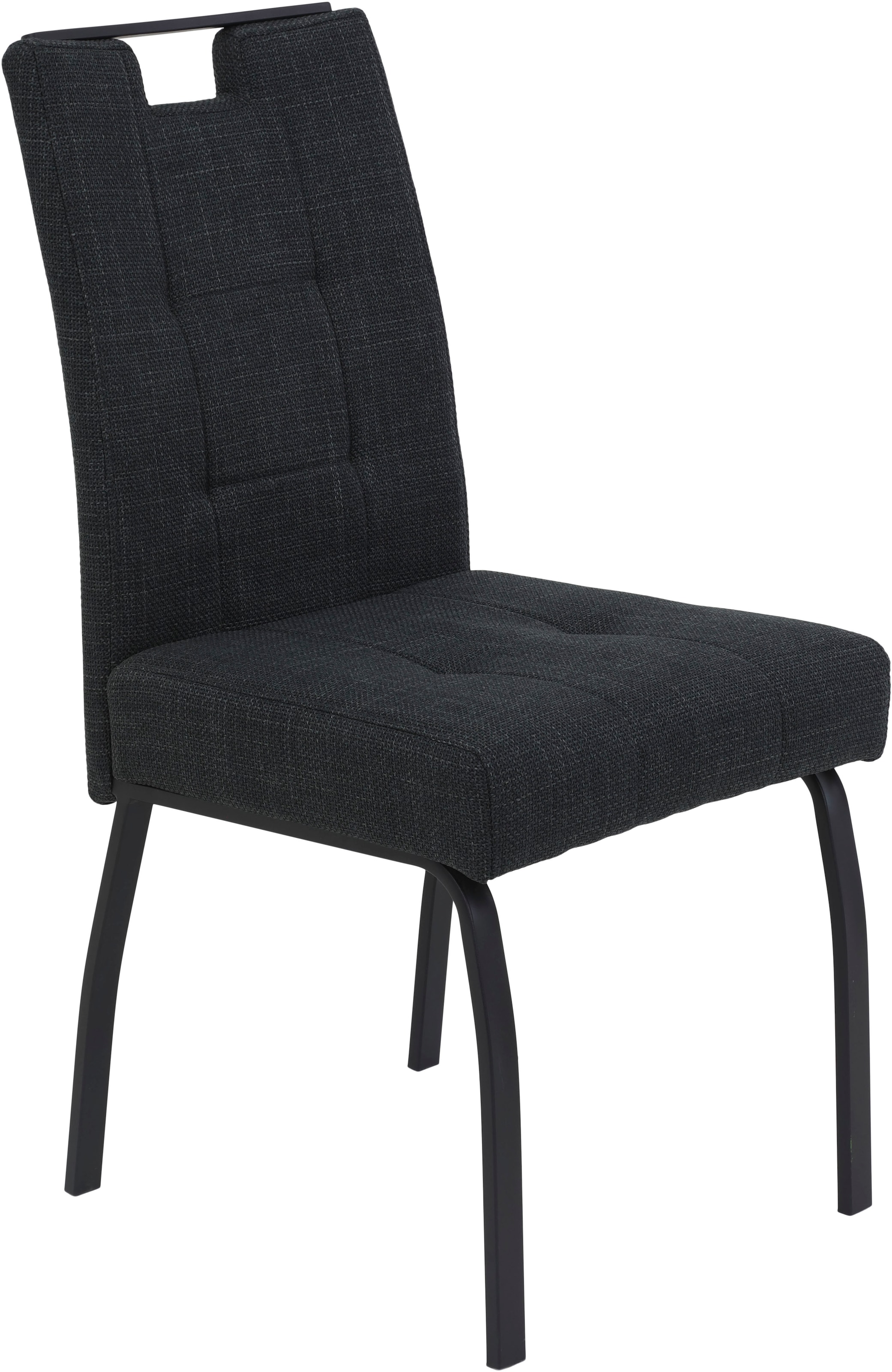 HELA 4-Fußstuhl »LINZ, Esszimmerstuhl, Komfortstuhl«, (Set), 4 St., Microfaser-Webstoff, XL-Sitz,elegante Griffleiste,Komfortsitz mit Federkern,140kg belastbar